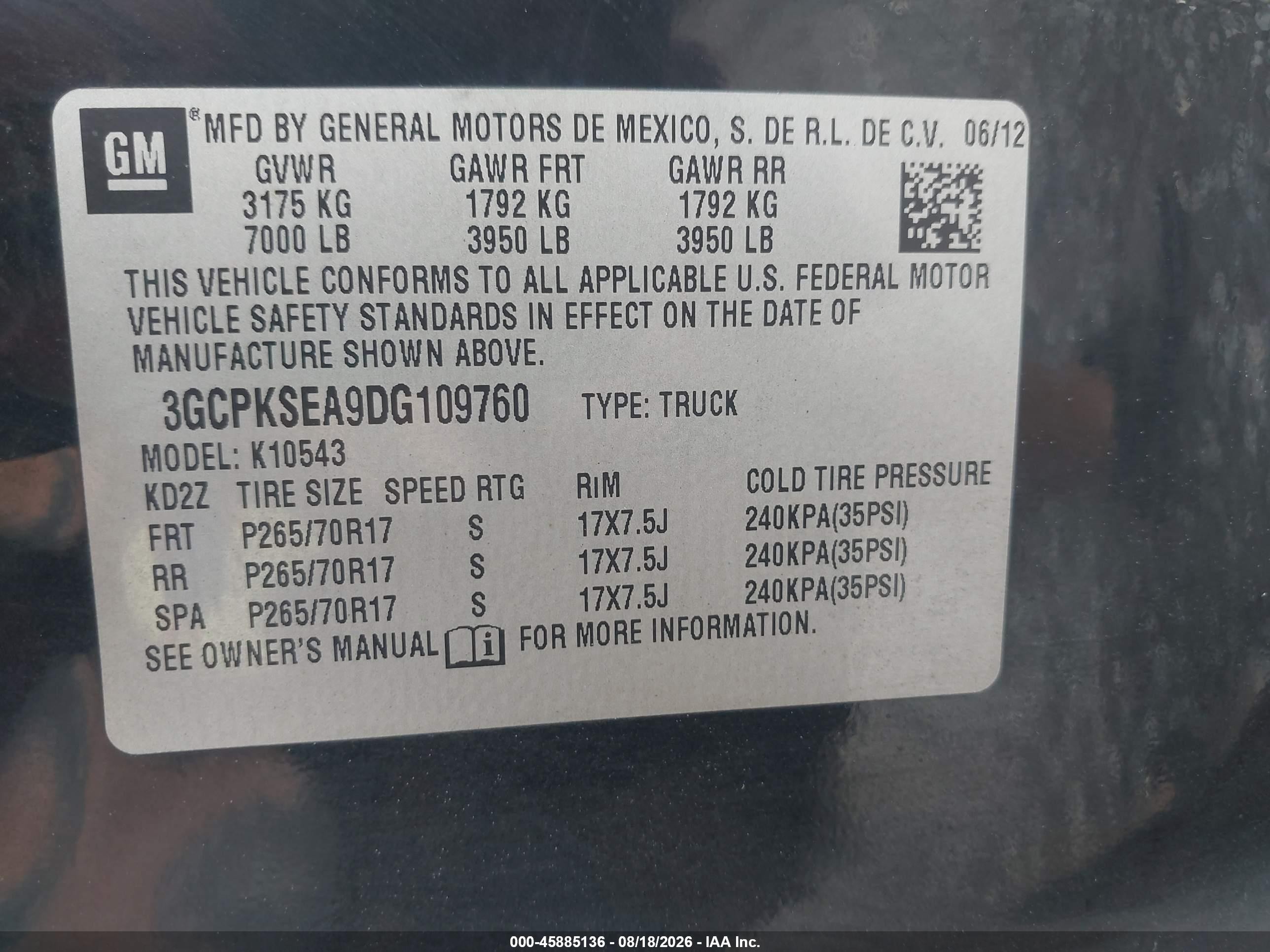 2013 Chevrolet Silverado 1500 Lt Черный vin: 3GCPKSEA9DG109760