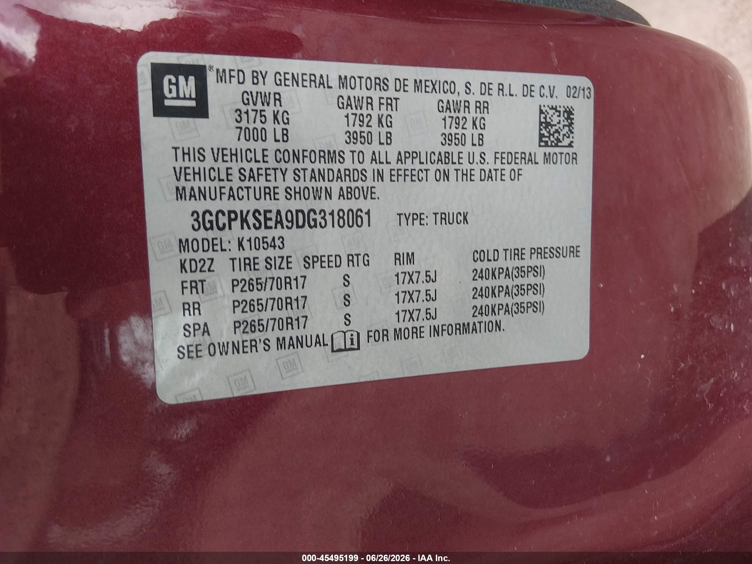 2013 Chevrolet Silverado 1500 Lt Maroon vin: 3GCPKSEA9DG318061