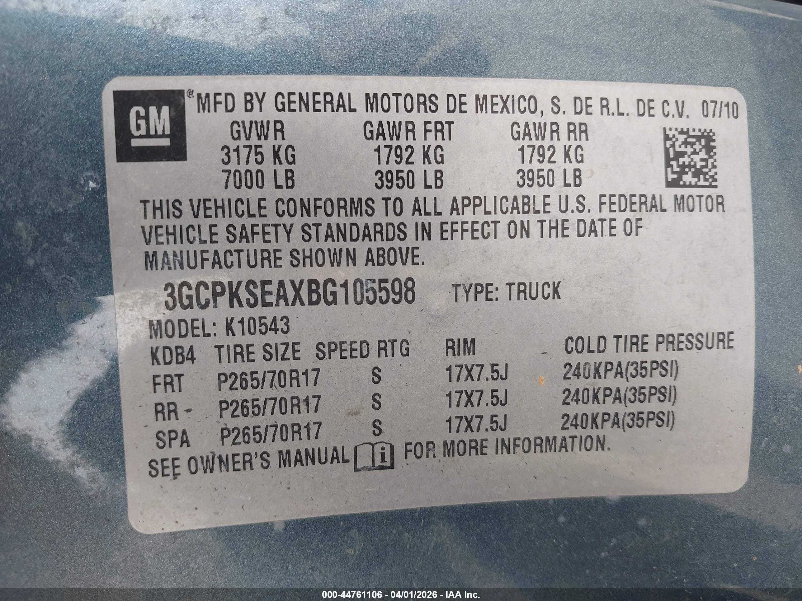 2011 Chevrolet Silverado 1500 Lt Light Blue vin: 3GCPKSEAXBG105598