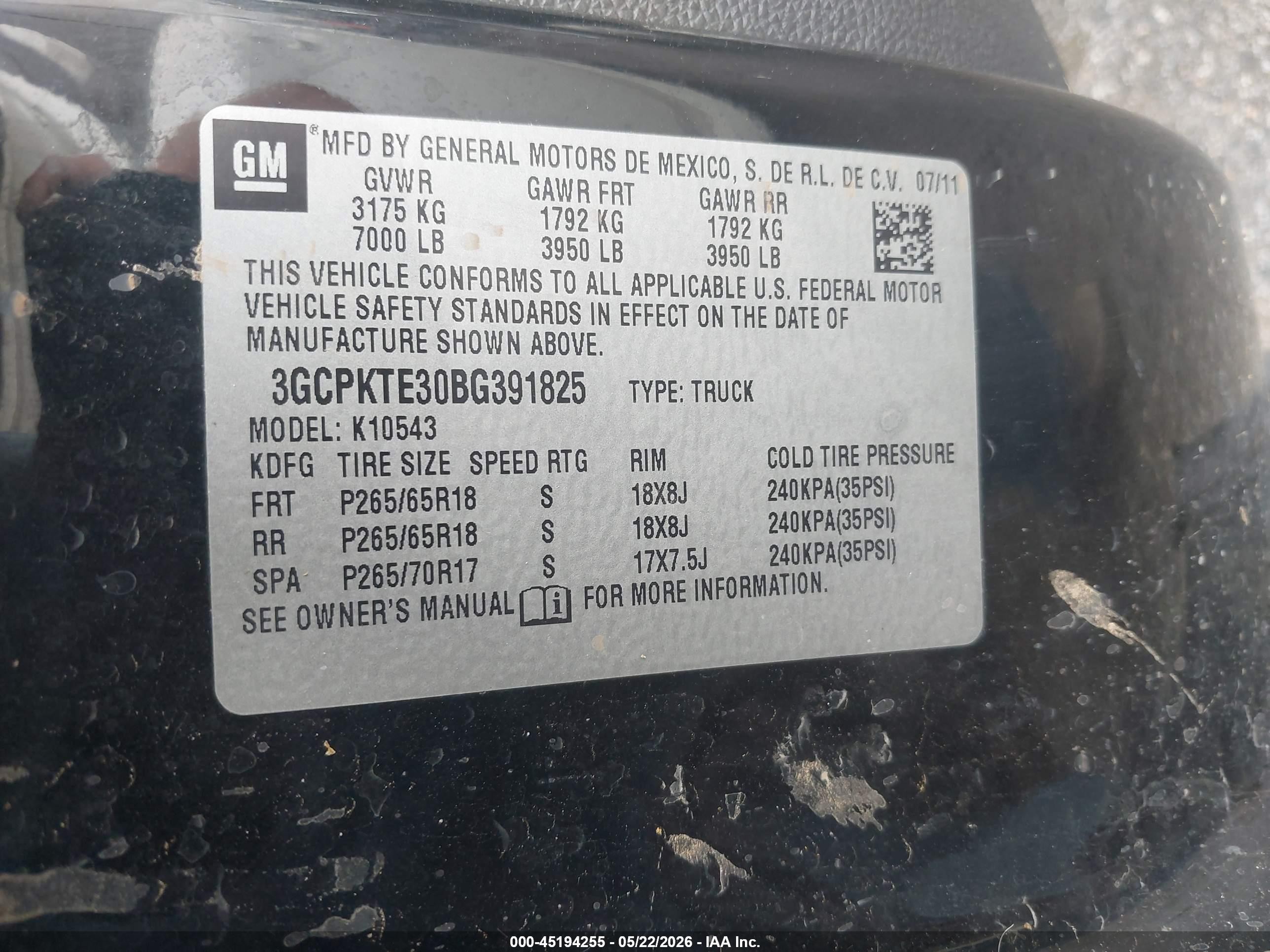 2011 Chevrolet Silverado 1500 Ltz Black vin: 3GCPKTE30BG391825