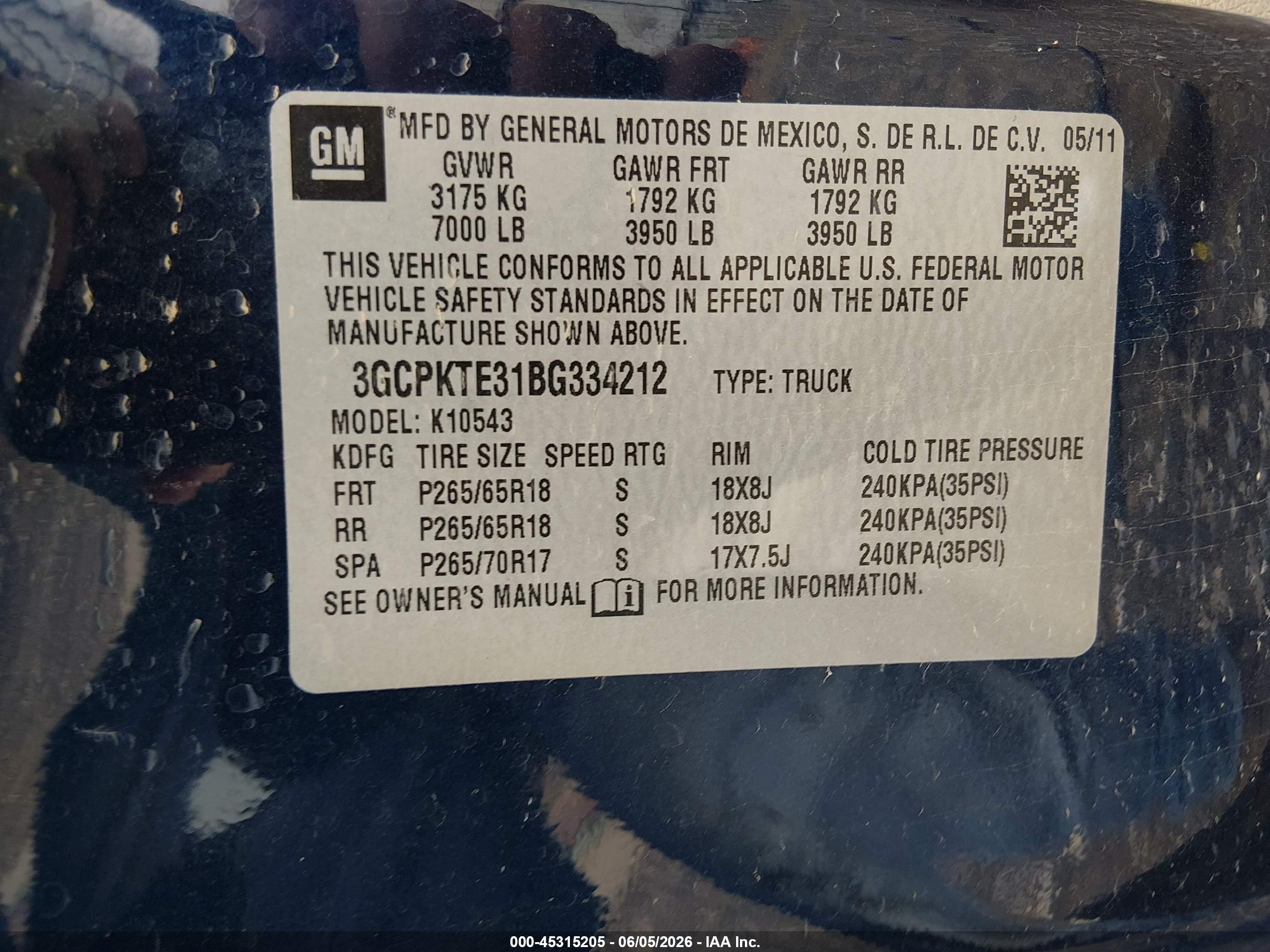 2011 Chevrolet Silverado 1500 Ltz Blue vin: 3GCPKTE31BG334212