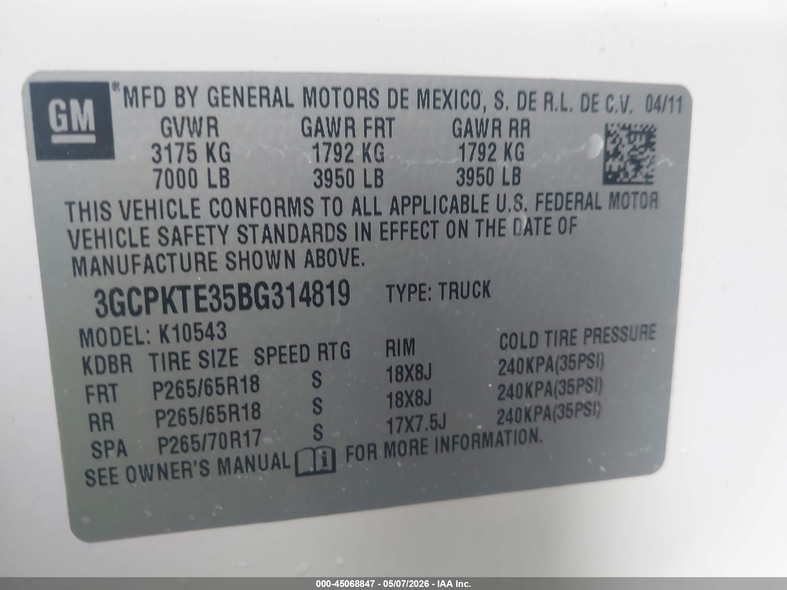 2011 Chevrolet Silverado 1500 Ltz White vin: 3GCPKTE35BG314819