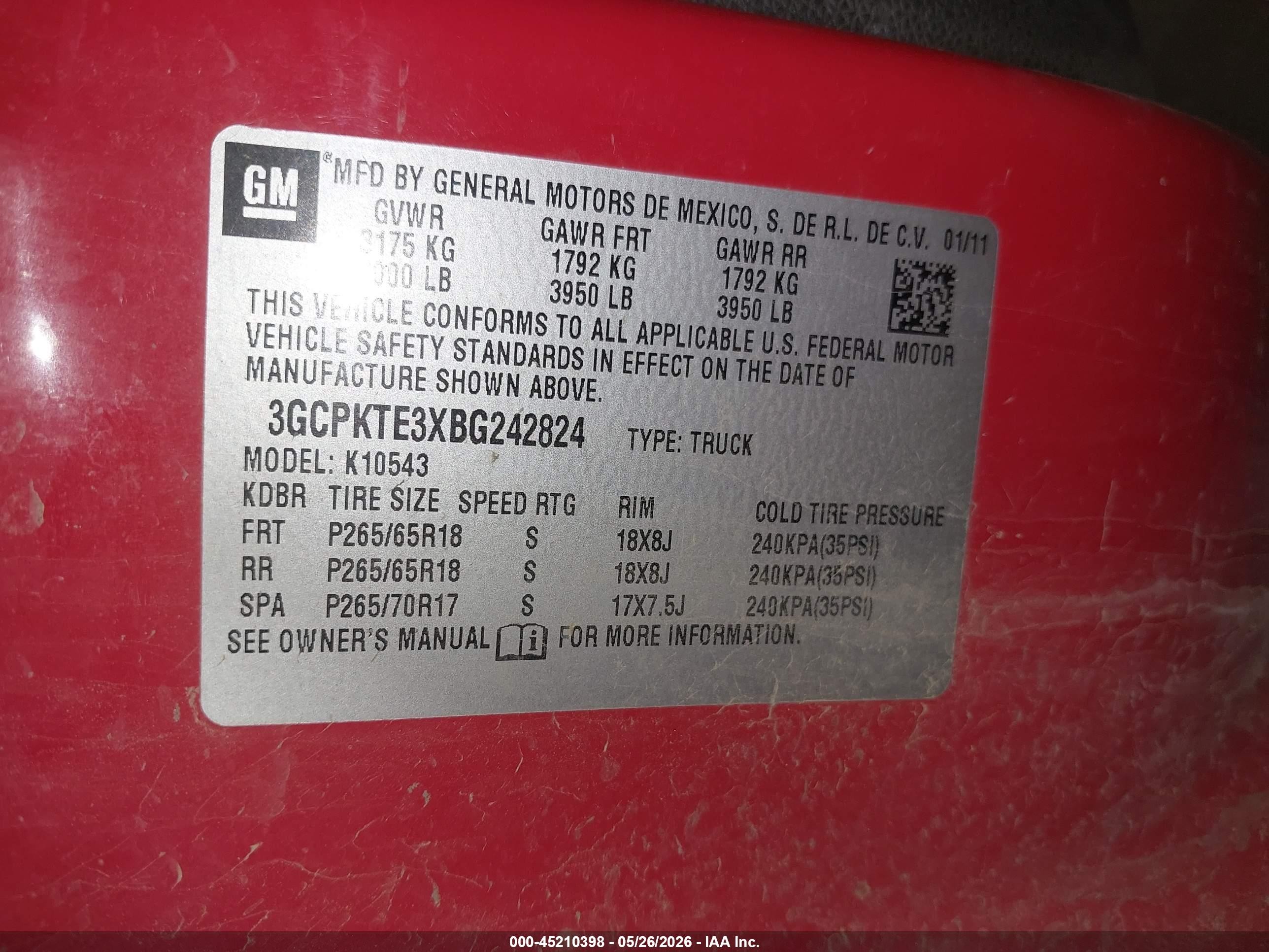 2011 Chevrolet Silverado 1500 Ltz Красный vin: 3GCPKTE3XBG242824
