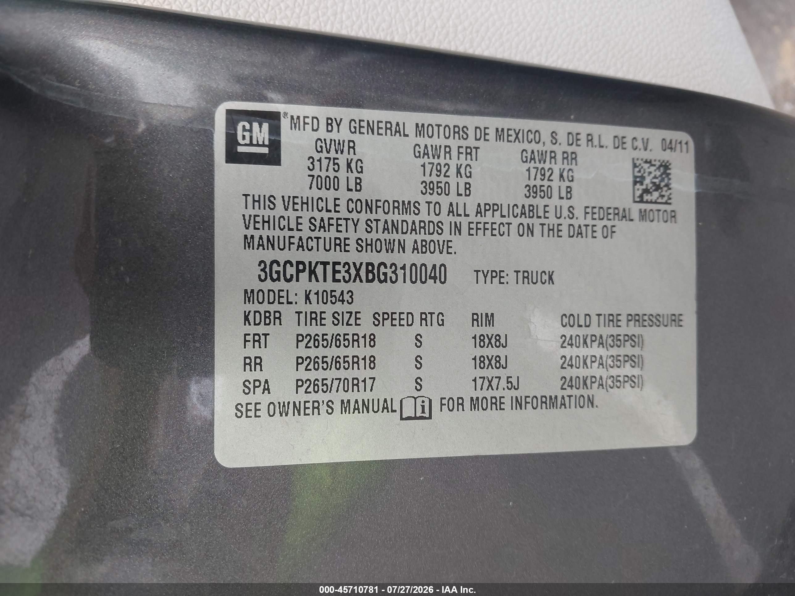 2011 Chevrolet Silverado 1500 Ltz Серый vin: 3GCPKTE3XBG310040
