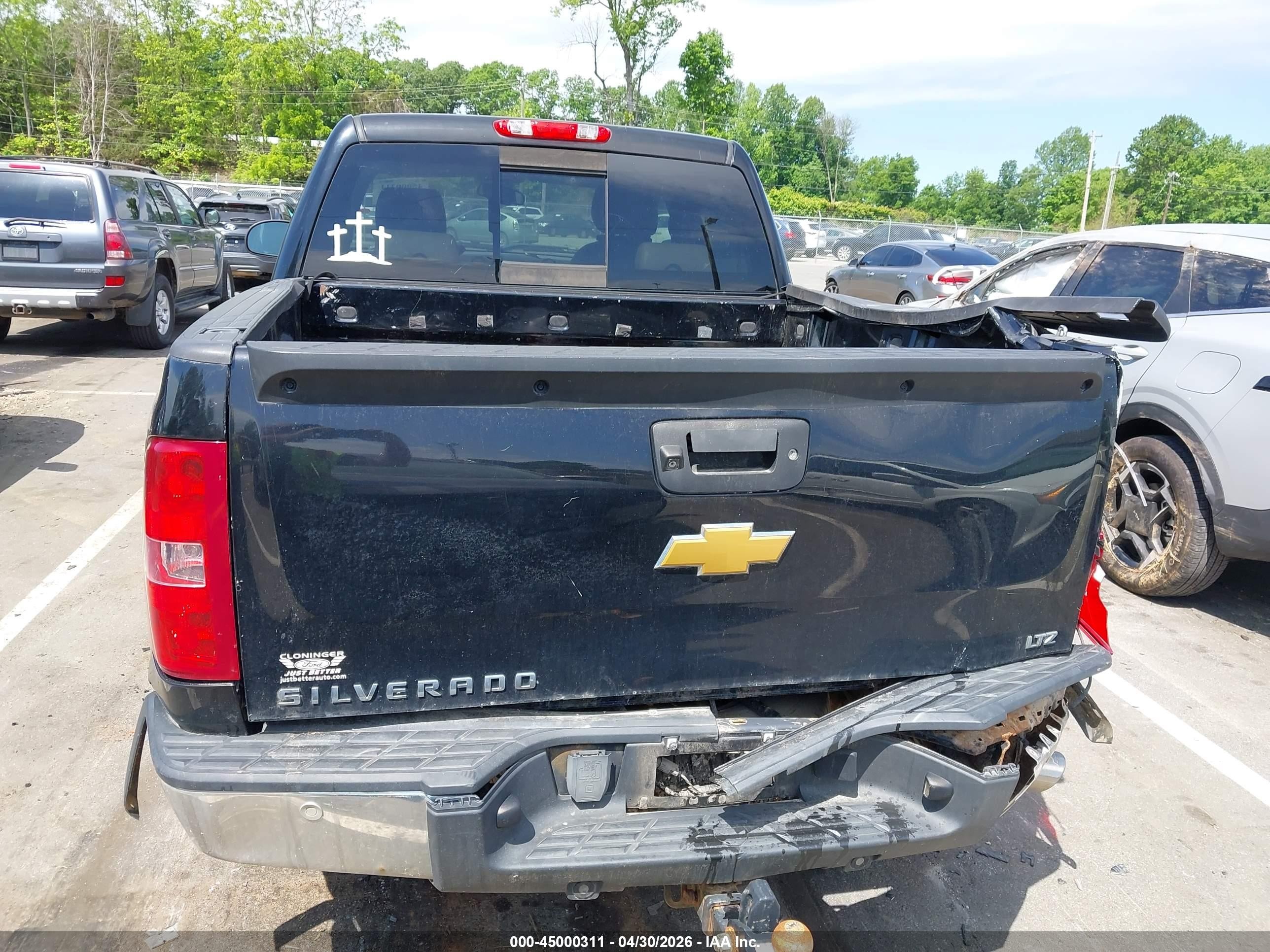 2012 Chevrolet Silverado 1500 Ltz Black vin: 3GCPKTE70CG272290
