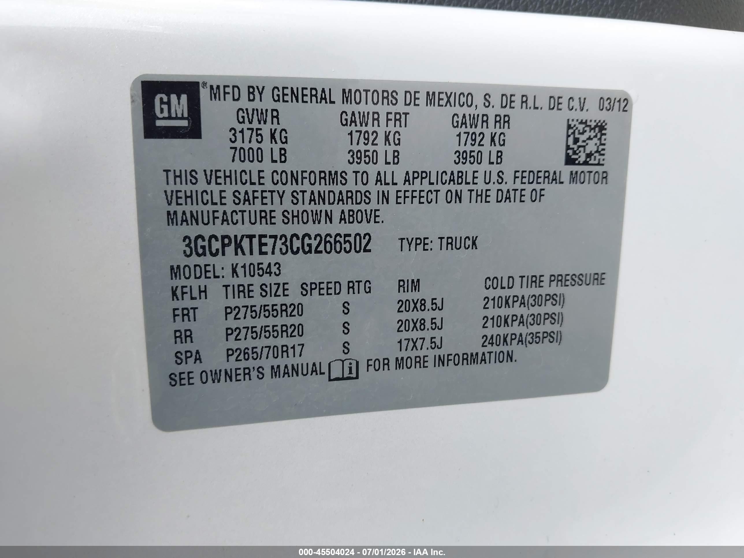 2012 Chevrolet Silverado 1500 Ltz Белый vin: 3GCPKTE73CG266502