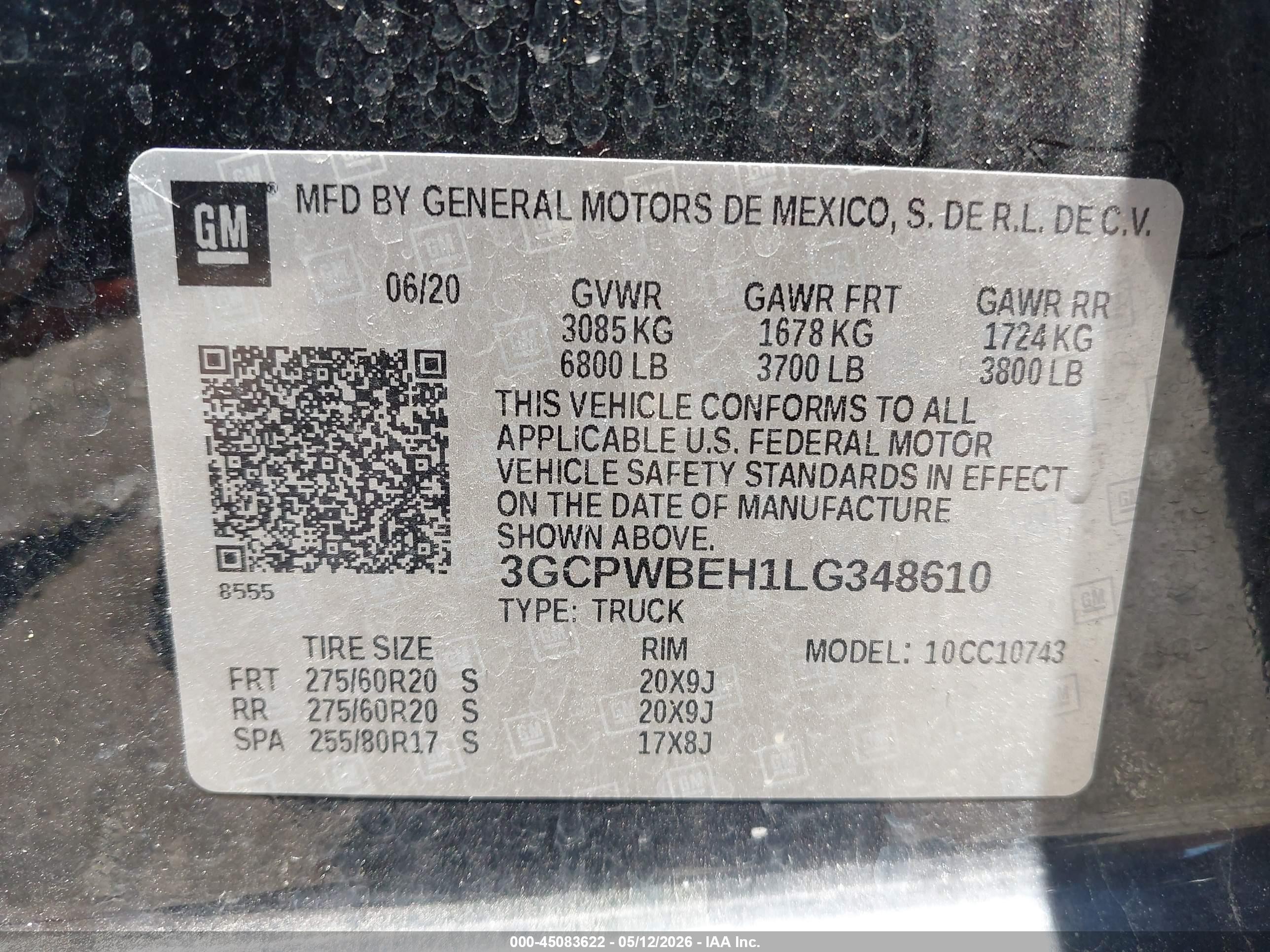 2020 Chevrolet Silverado 1500 2wd  Standard Bed Custom Черный vin: 3GCPWBEH1LG348610