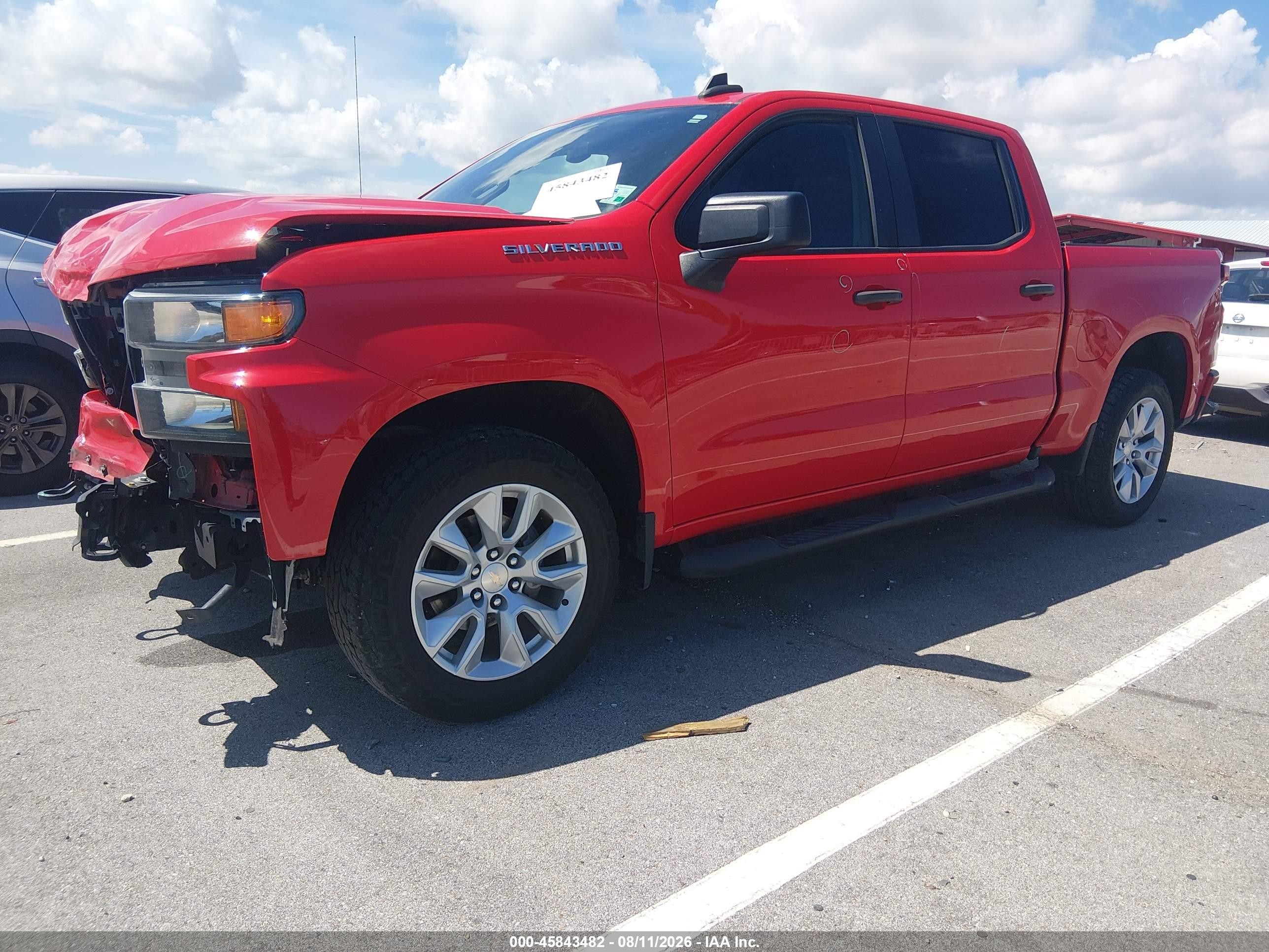 2021 Chevrolet Silverado 1500 2wd  Short Bed Custom Красный vin: 3GCPWBEH9MG168843