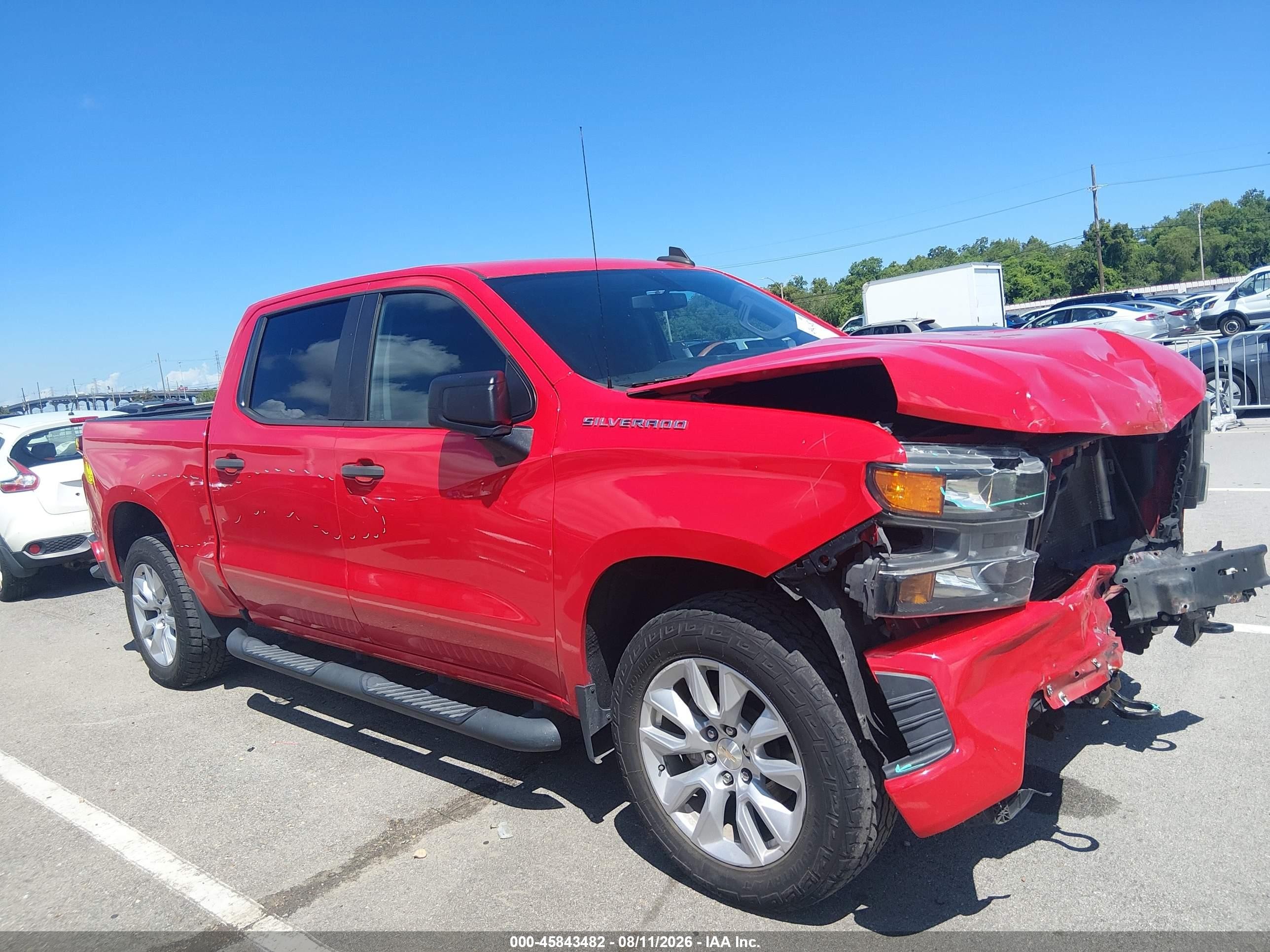 2021 Chevrolet Silverado 1500 2wd  Short Bed Custom Красный vin: 3GCPWBEH9MG168843