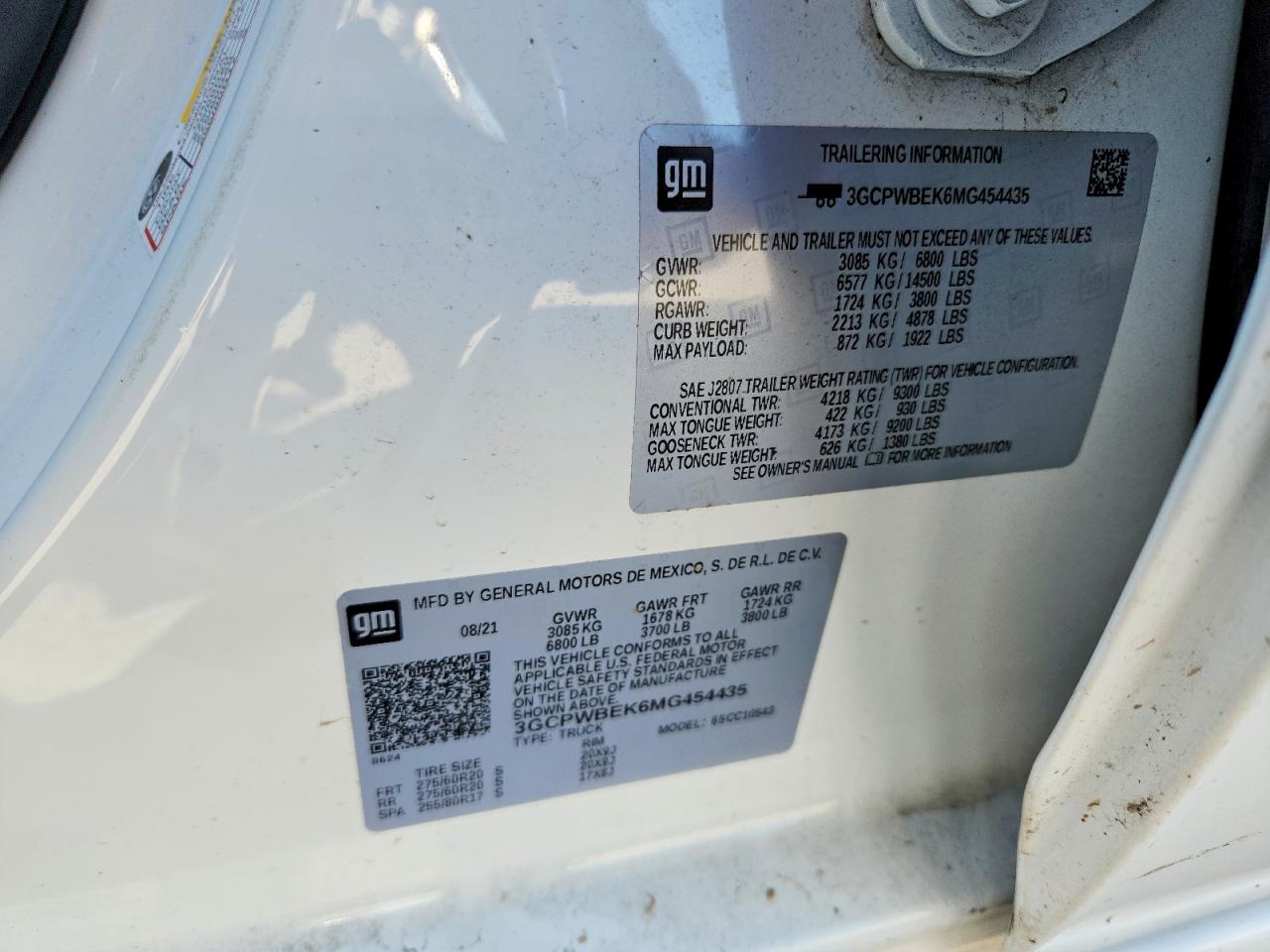2021 Chevrolet Silverado C1500 Custom White vin: 3GCPWBEK6MG454435