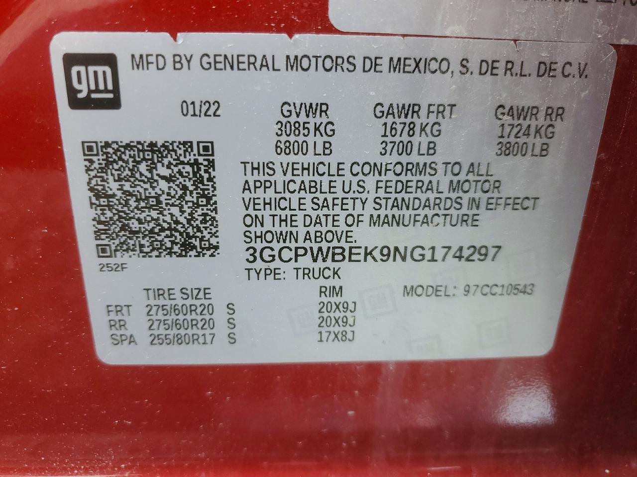 2022 Chevrolet Silverado Ltd C1500 Custom Красный vin: 3GCPWBEK9NG174297