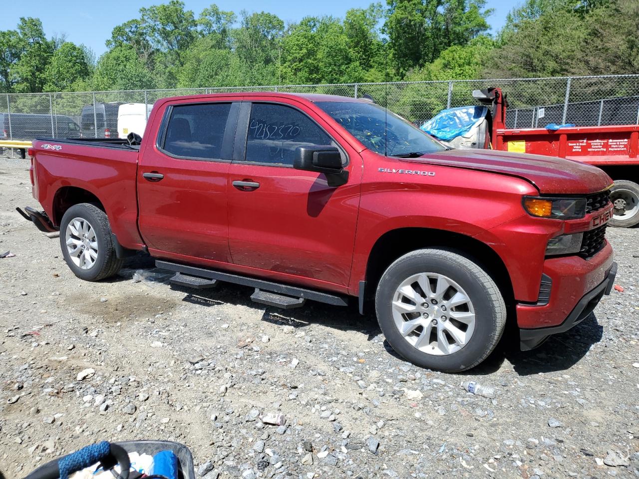2021 Chevrolet Silverado K1500 Custom Burgundy vin: 3GCPYBEH6MG173072