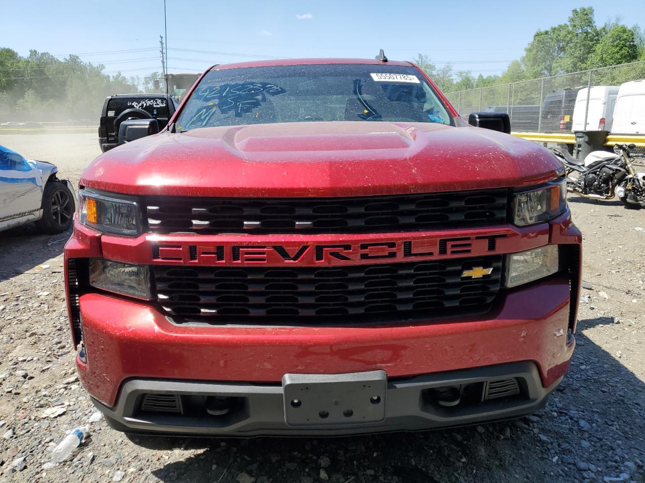 2021 Chevrolet Silverado K1500 Custom Burgundy vin: 3GCPYBEH6MG173072