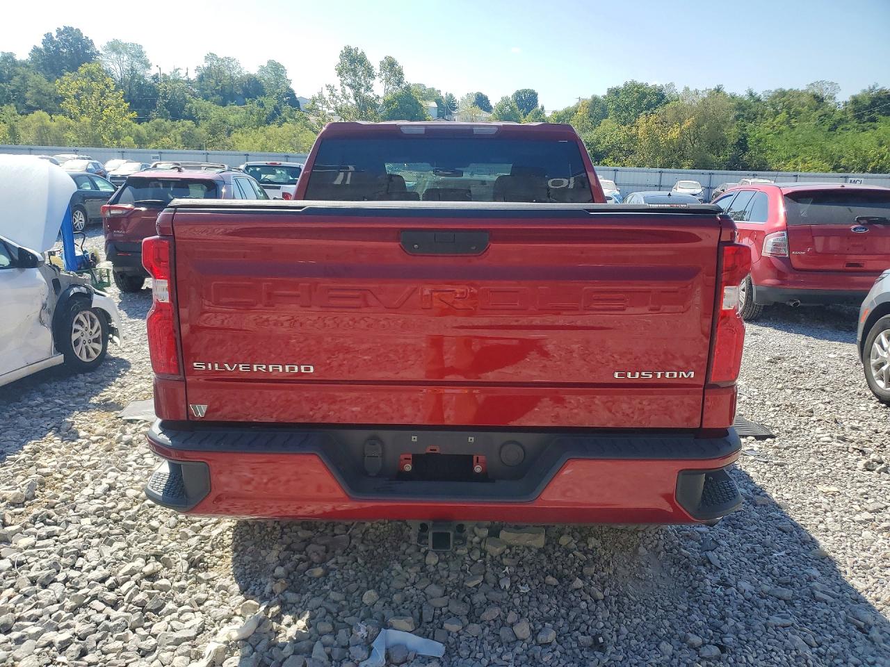 2021 Chevrolet Silverado K1500 Custom Red vin: 3GCPYBEH7MG177387
