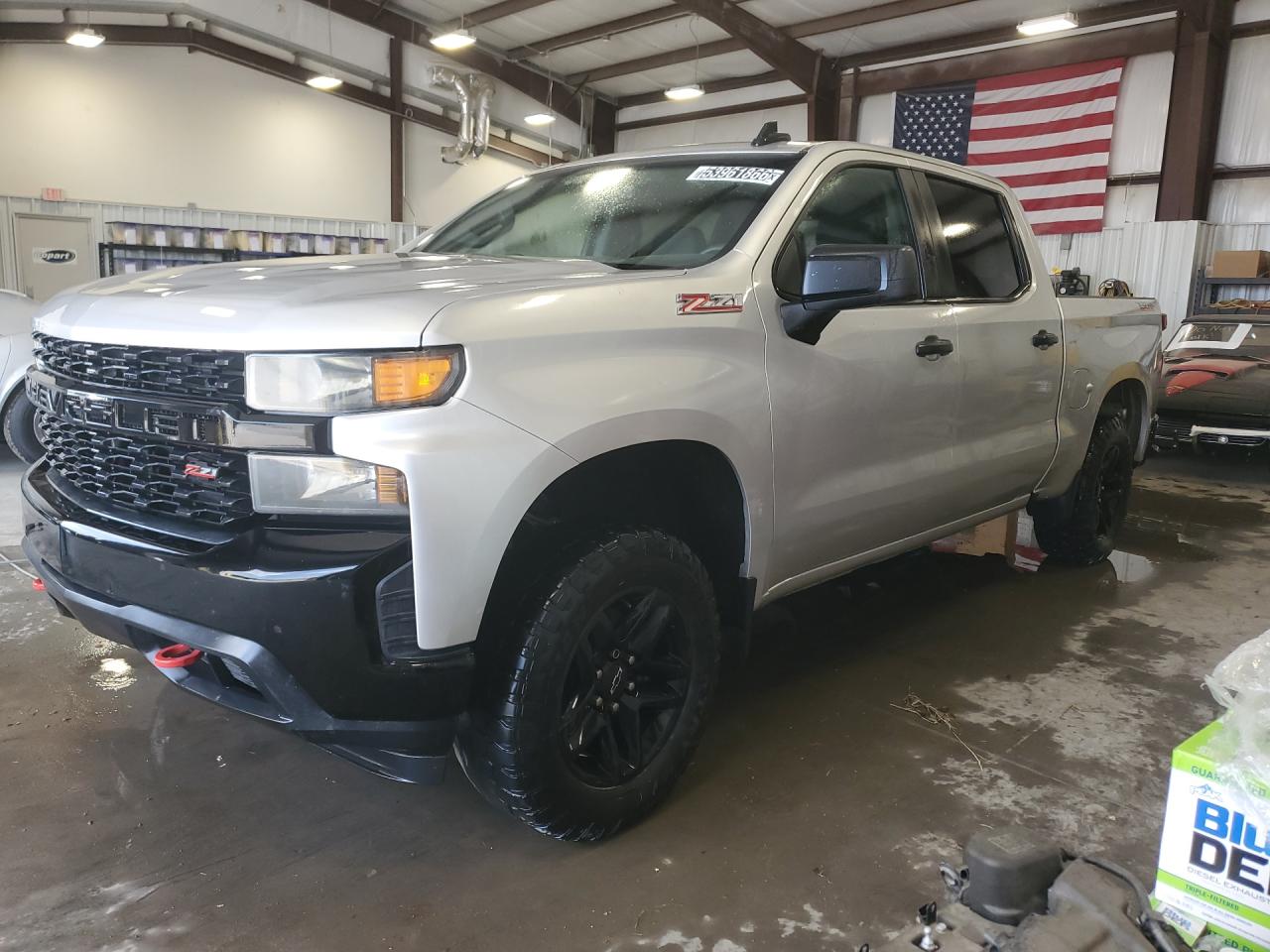 2019 Chevrolet Silverado K1500 Trail Boss Custom Silver vin: 3GCPYCEF0KG143048 Damage: Left Front Tire, Worn, Replacement Required