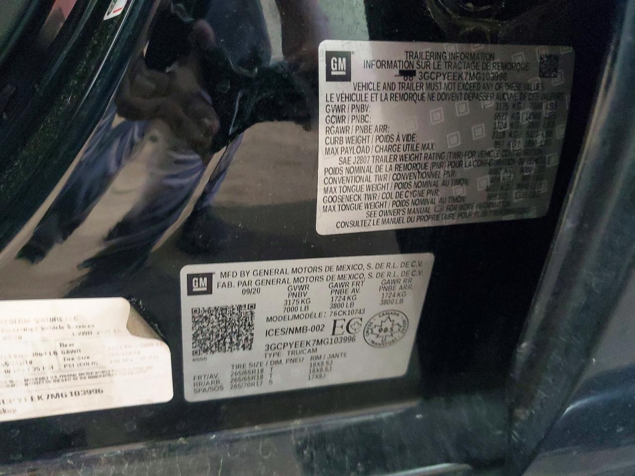 2021 Chevrolet Silverado K1500 Rst Черный vin: 3GCPYEEK7MG103996