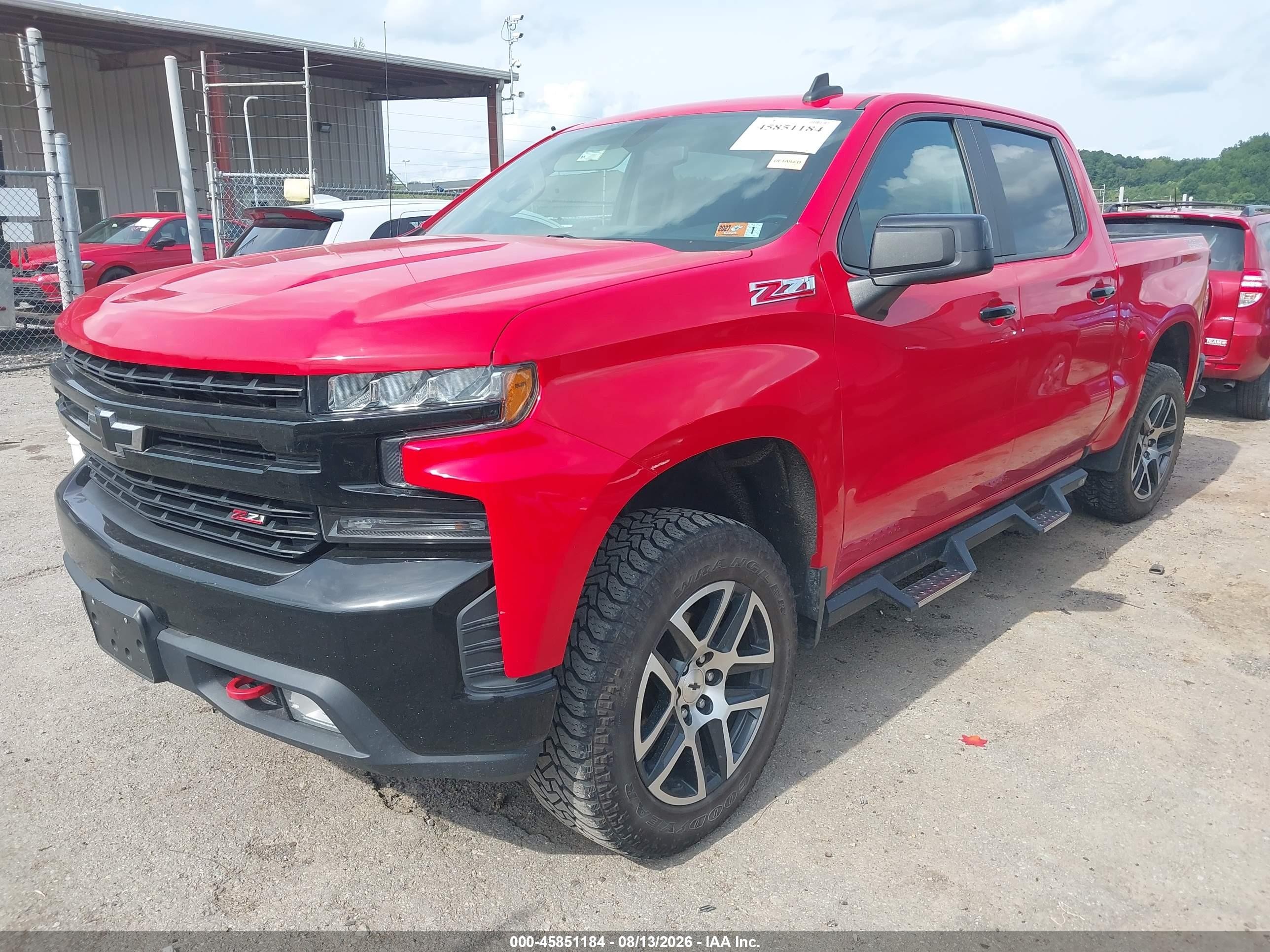 2019 Chevrolet Silverado 1500 Lt Trail Boss Red vin: 3GCPYFED2KG131158