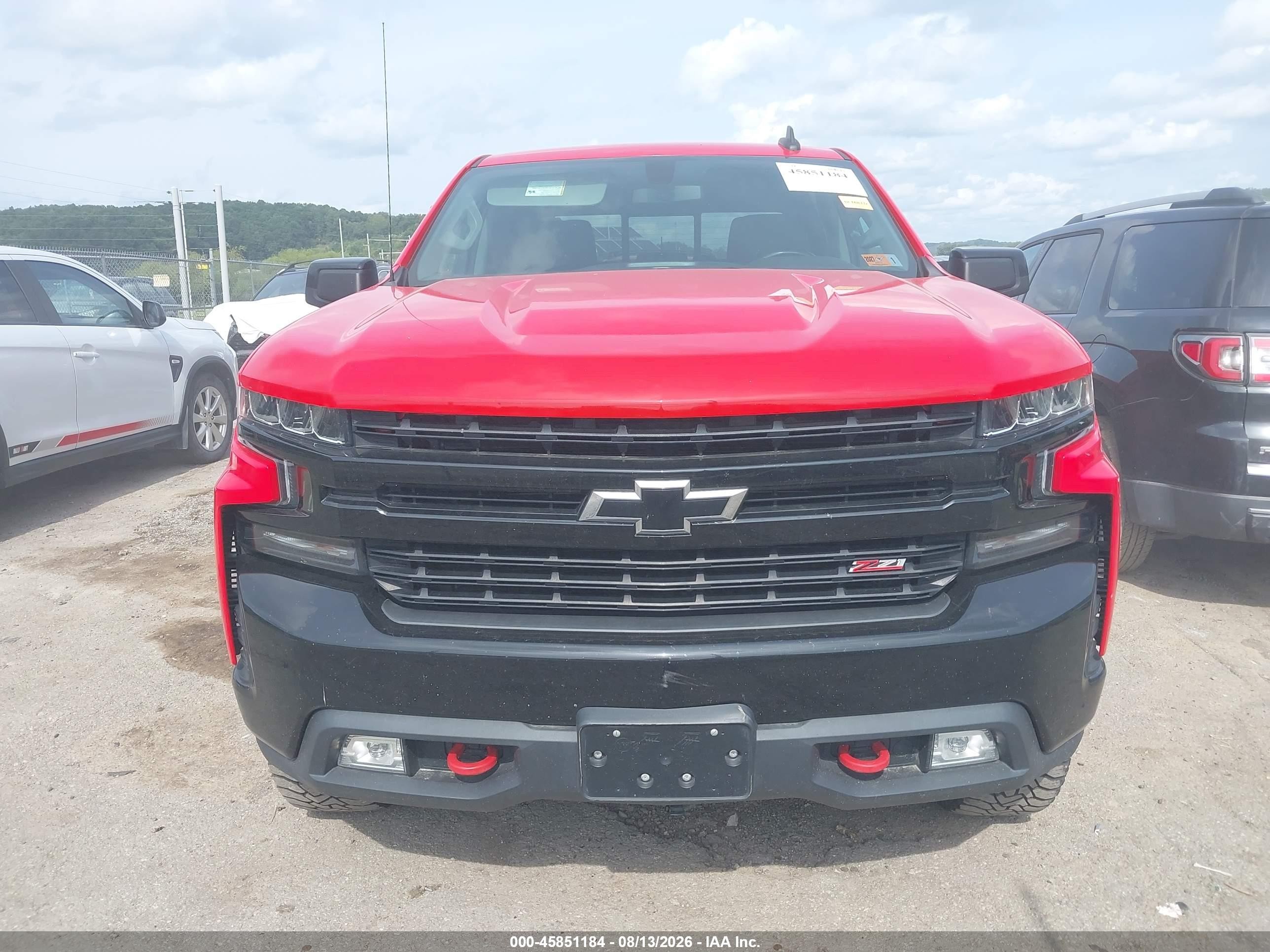 2019 Chevrolet Silverado 1500 Lt Trail Boss Red vin: 3GCPYFED2KG131158