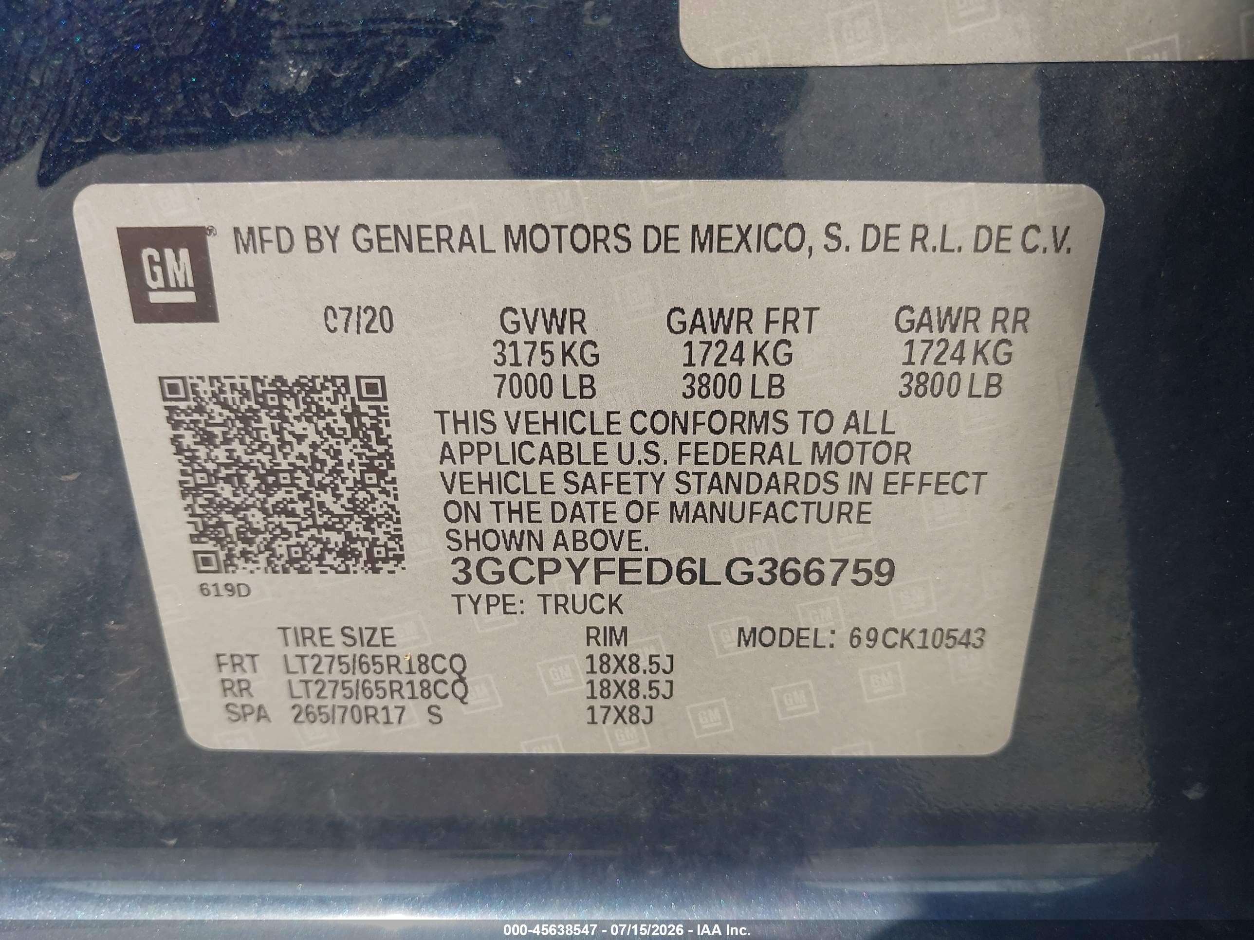 2020 Chevrolet Silverado 1500 4wd  Short Bed Lt Trail Boss Dark Blue vin: 3GCPYFED6LG366759