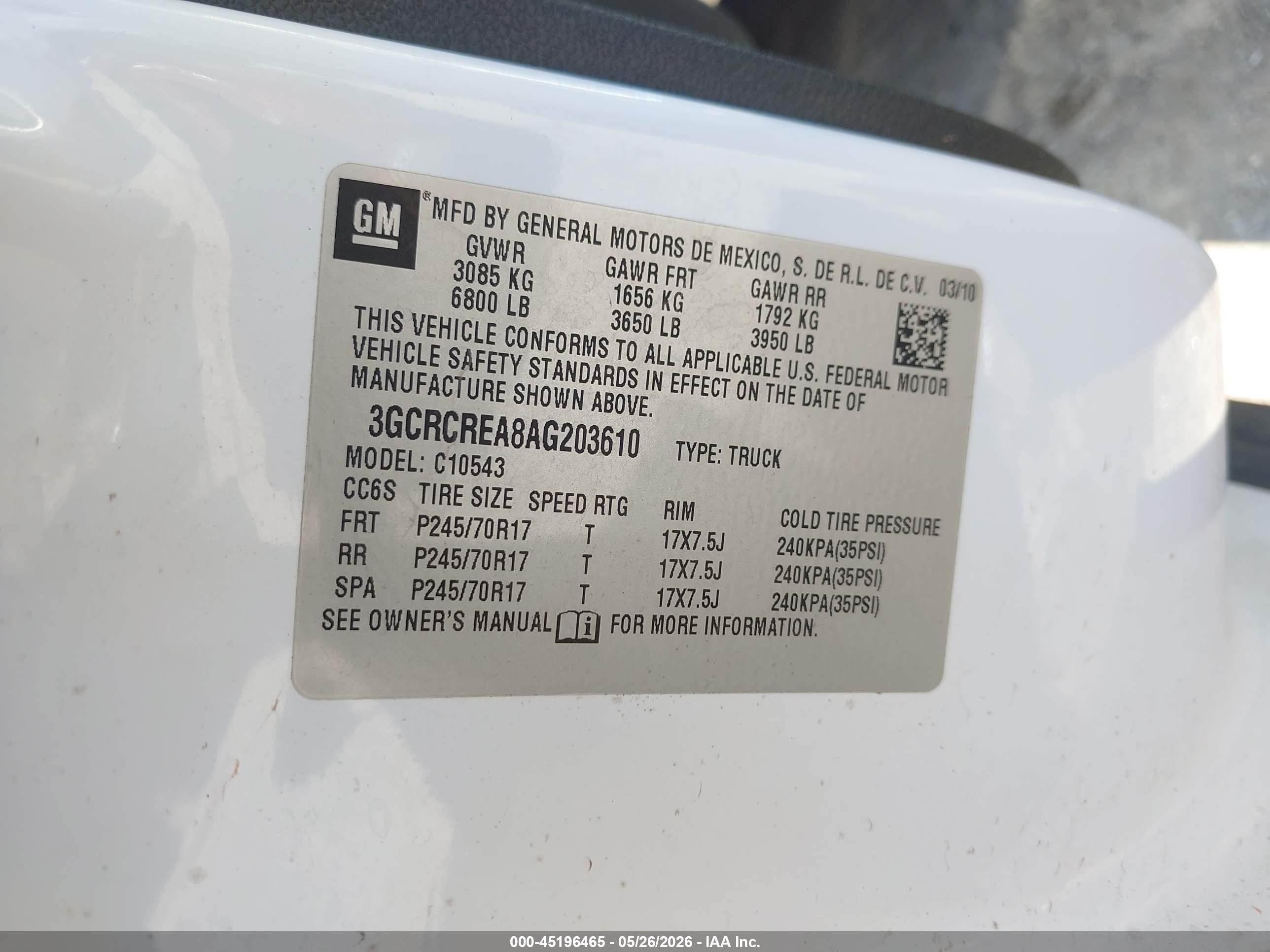2010 Chevrolet Silverado 1500 Ls White vin: 3GCRCREA8AG203610