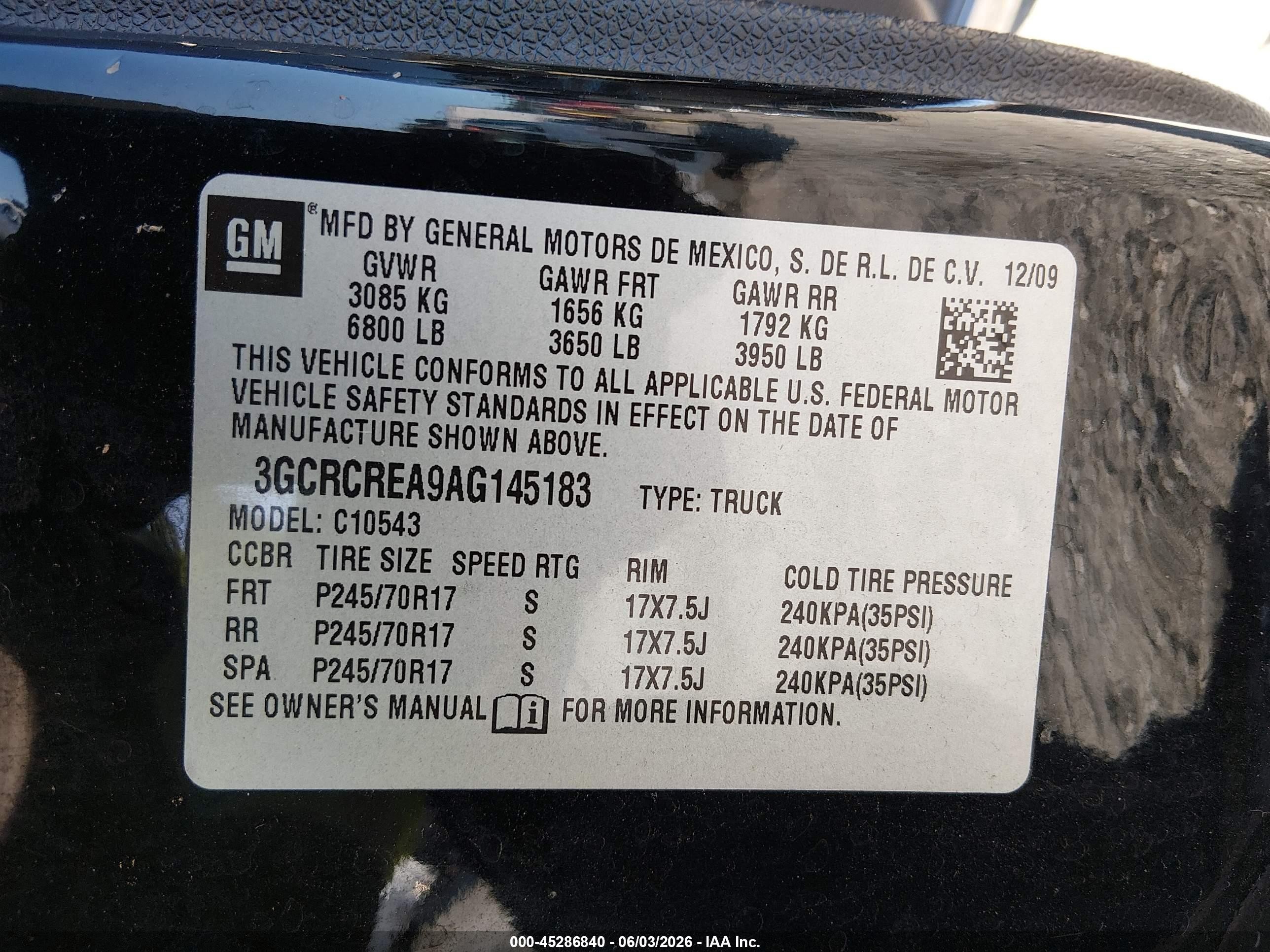 2010 Chevrolet Silverado 1500 Ls Black vin: 3GCRCREA9AG145183