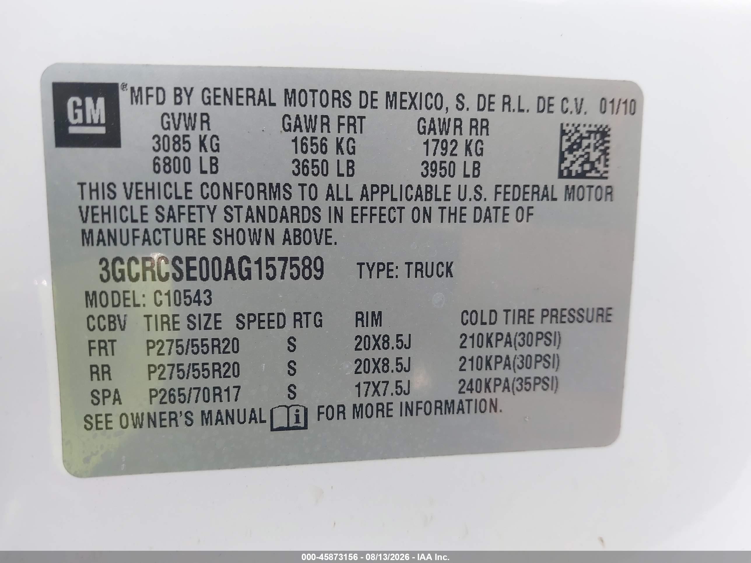 2010 Chevrolet Silverado 1500 Lt White vin: 3GCRCSE00AG157589