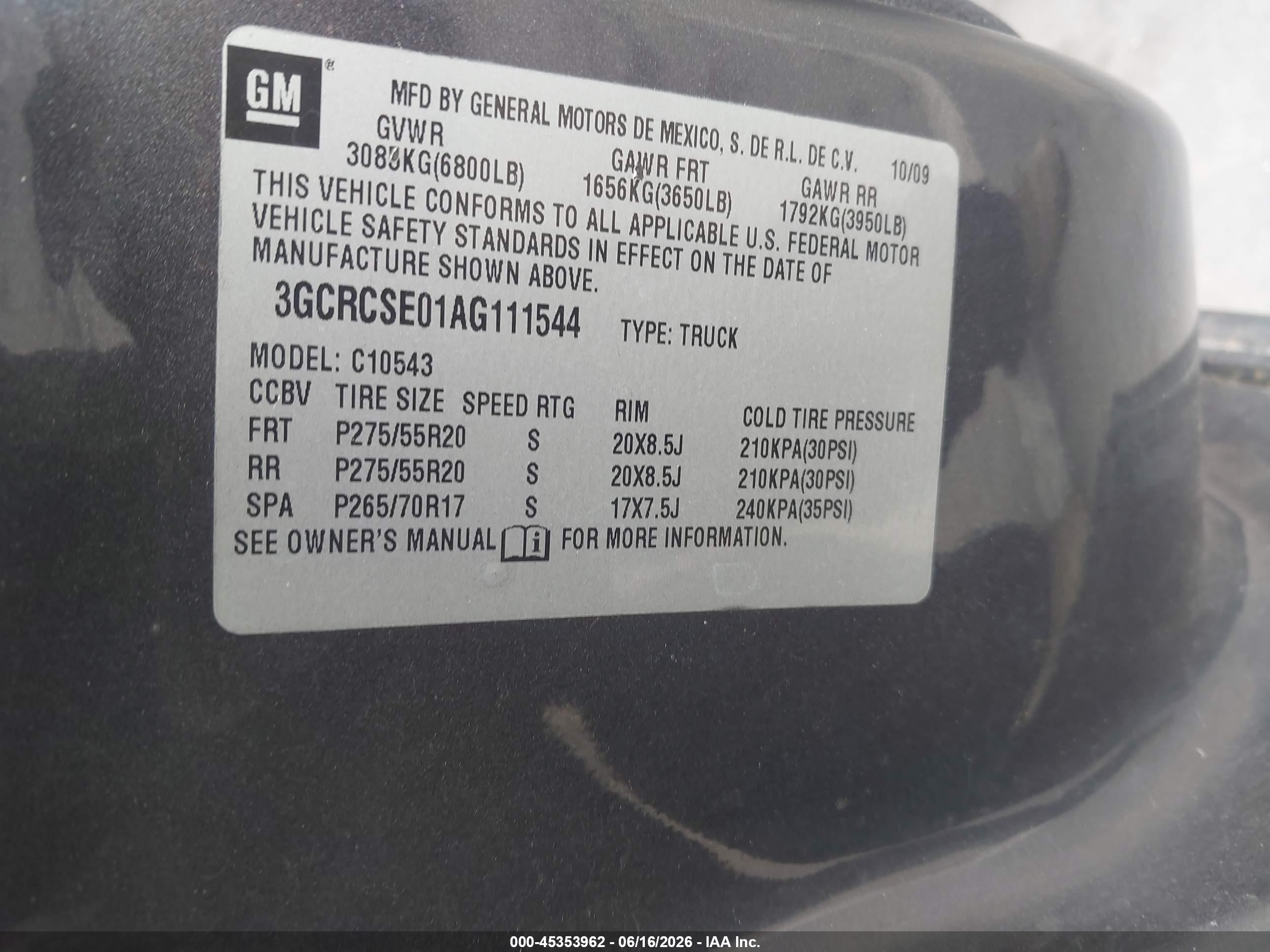 2010 Chevrolet Silverado 1500 Lt Black vin: 3GCRCSE01AG111544