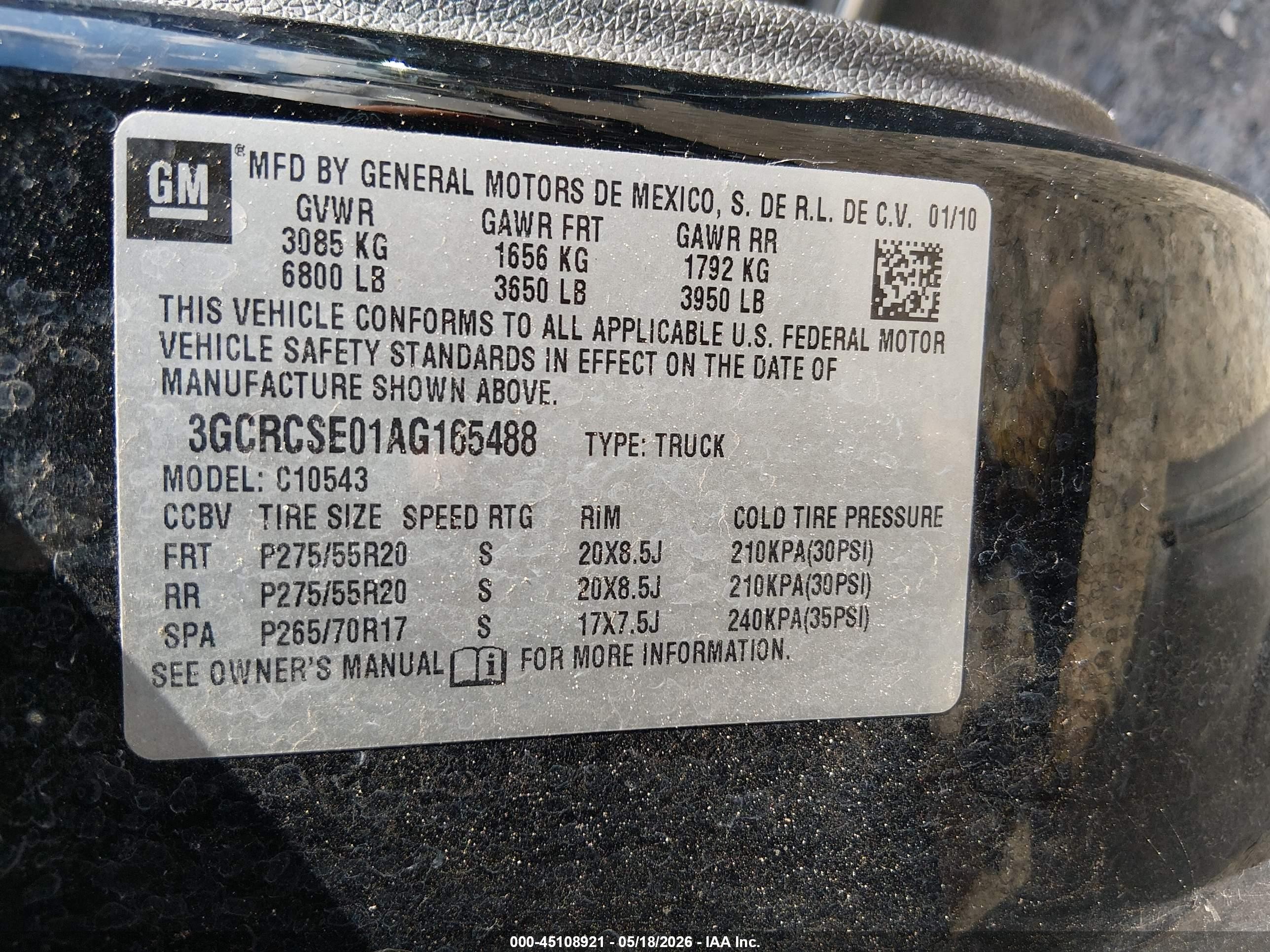 2010 Chevrolet Silverado 1500 Lt Black vin: 3GCRCSE01AG165488