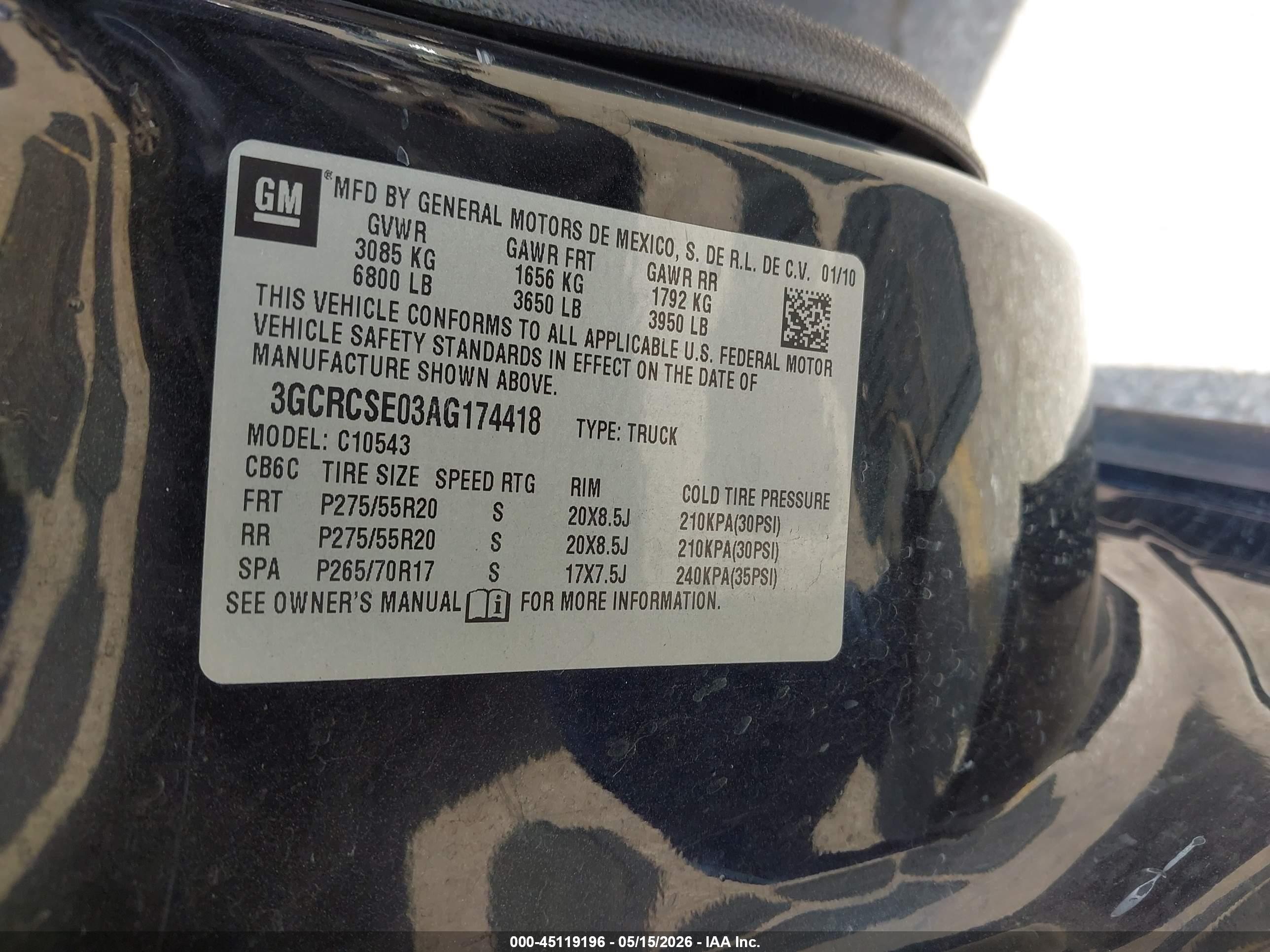 2010 Chevrolet Silverado 1500 Lt Gray vin: 3GCRCSE03AG174418