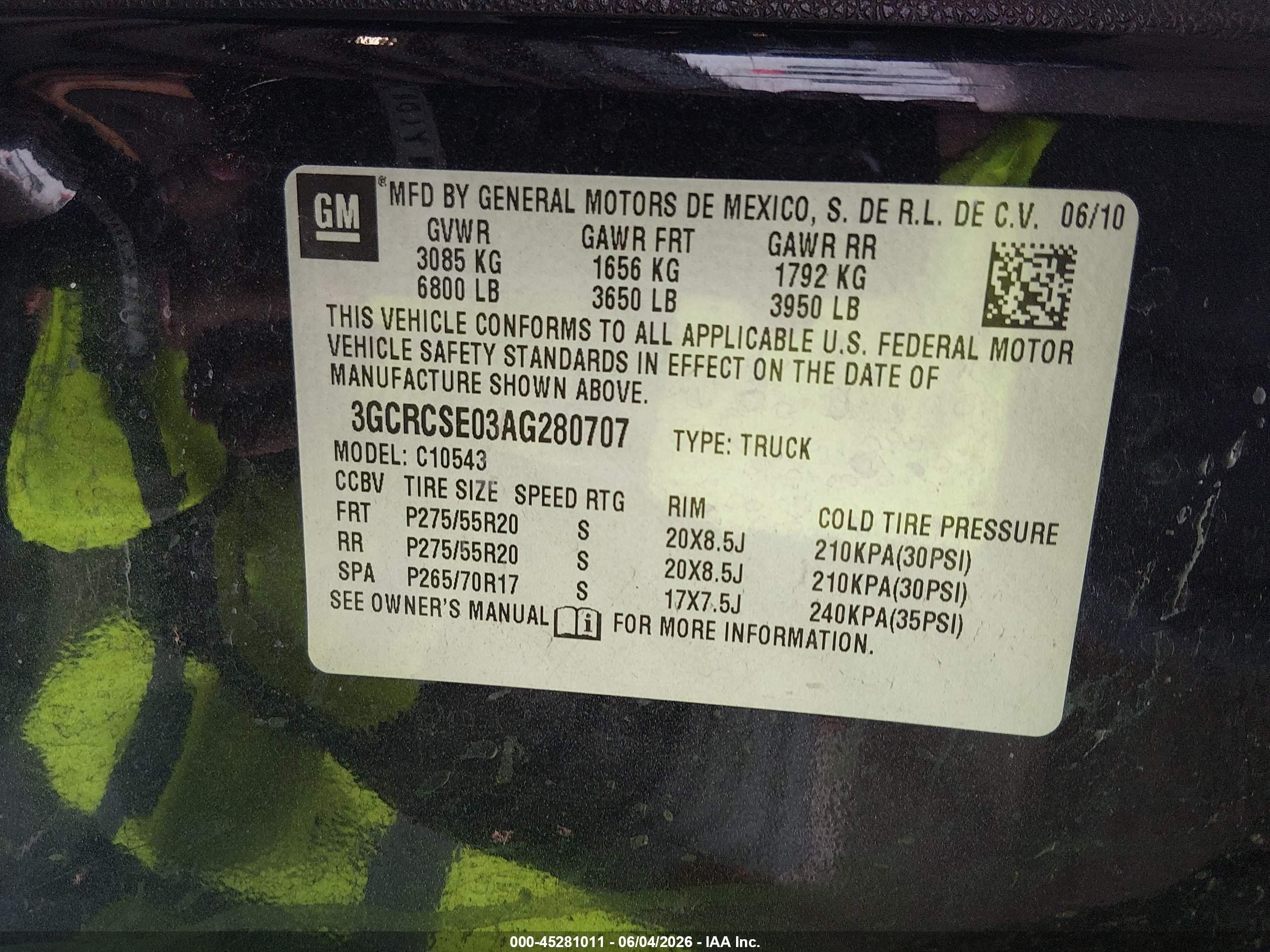 2010 Chevrolet Silverado 1500 Lt Black vin: 3GCRCSE03AG280707