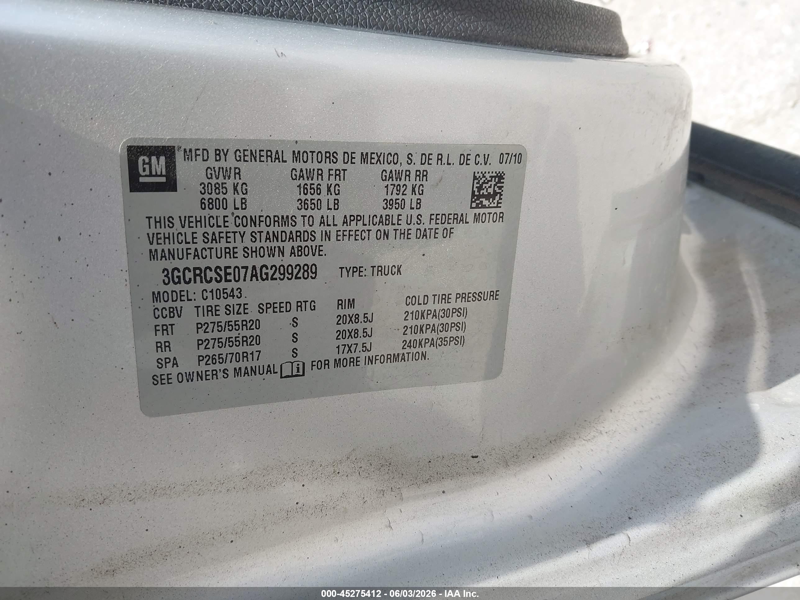 2010 Chevrolet Silverado 1500 Lt Silver vin: 3GCRCSE07AG299289