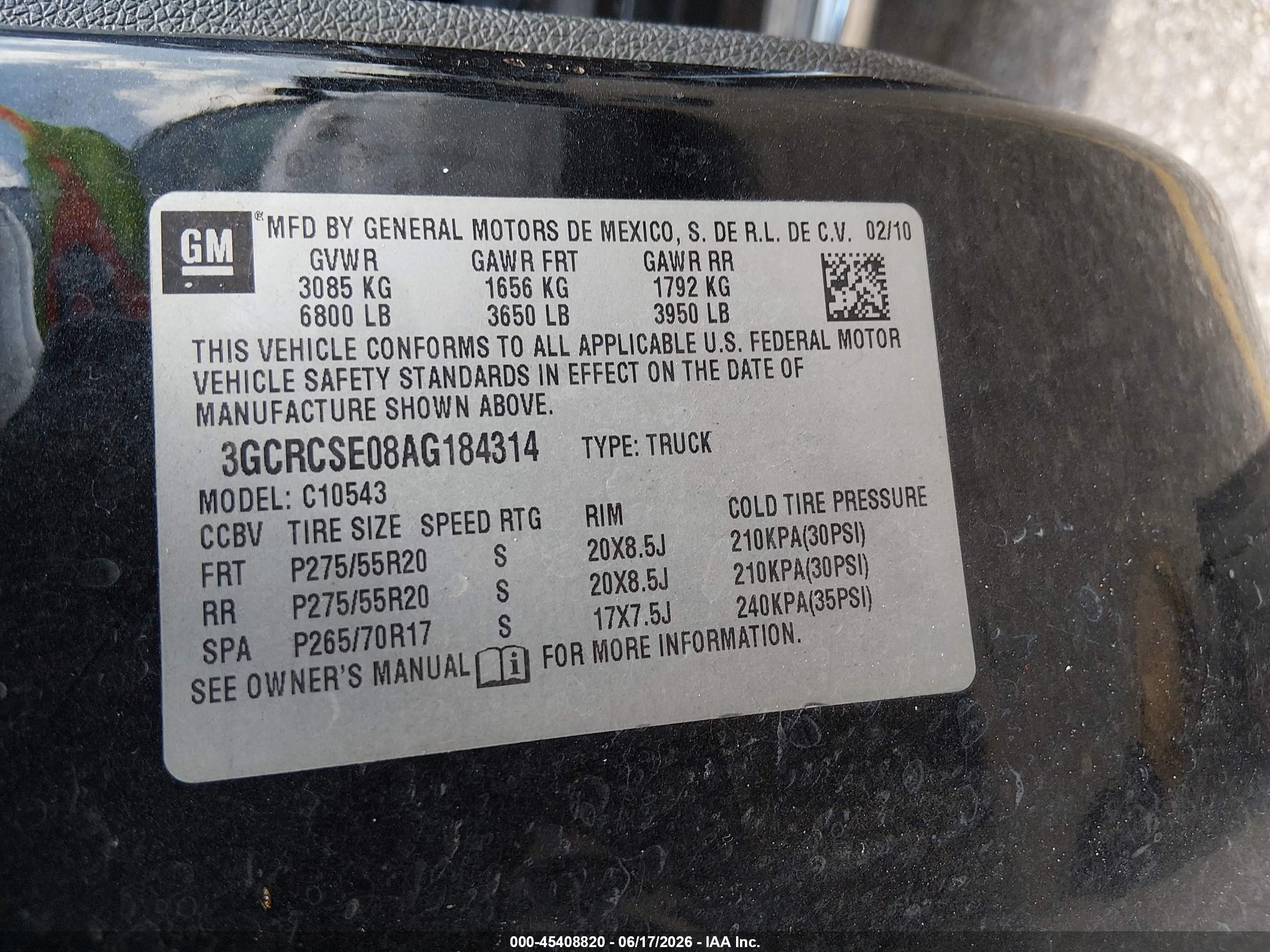 2010 Chevrolet Silverado 1500 Lt Black vin: 3GCRCSE08AG184314