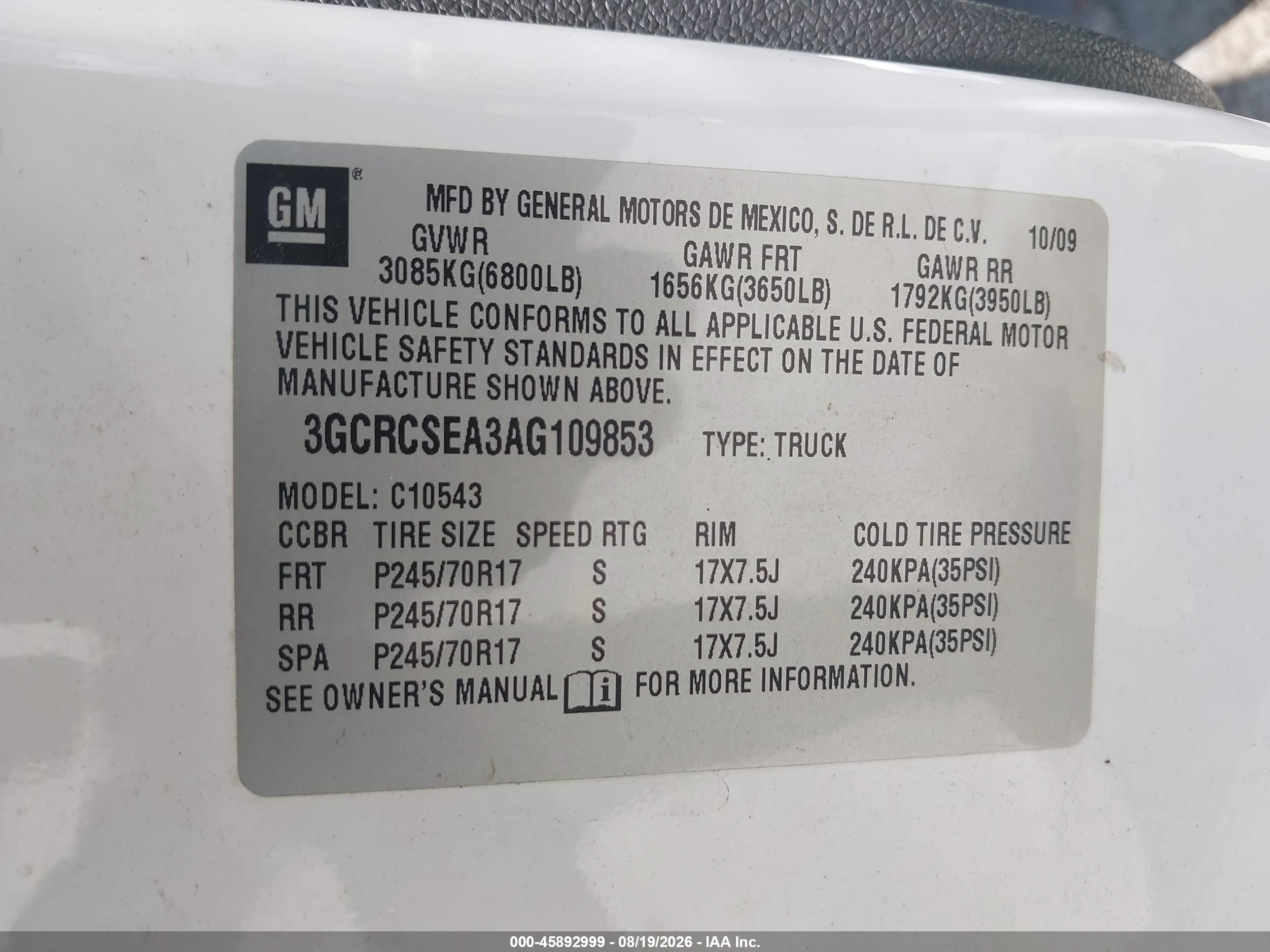 2010 Chevrolet Silverado 1500 Lt White vin: 3GCRCSEA3AG109853