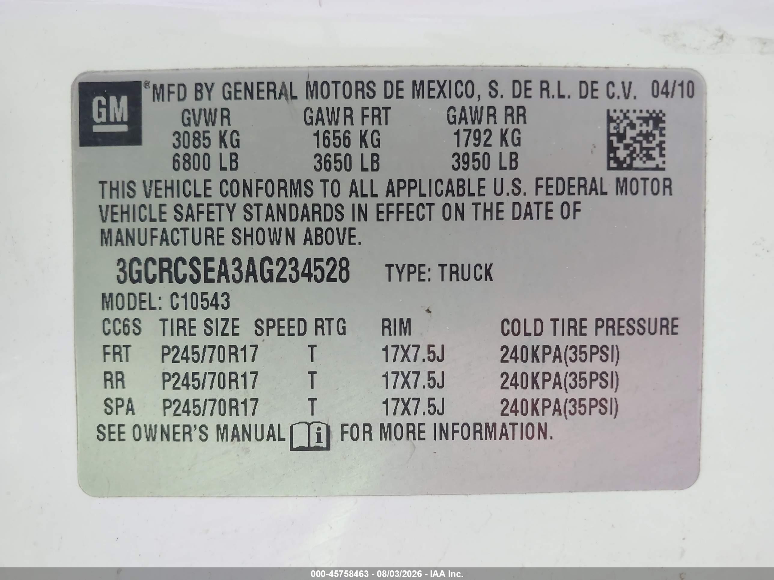 2010 Chevrolet Silverado 1500 Lt Белый vin: 3GCRCSEA3AG234528