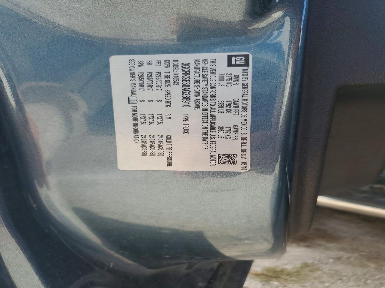2010 Chevrolet Silverado K1500 Lt Gray vin: 3GCRKSE30AG288910