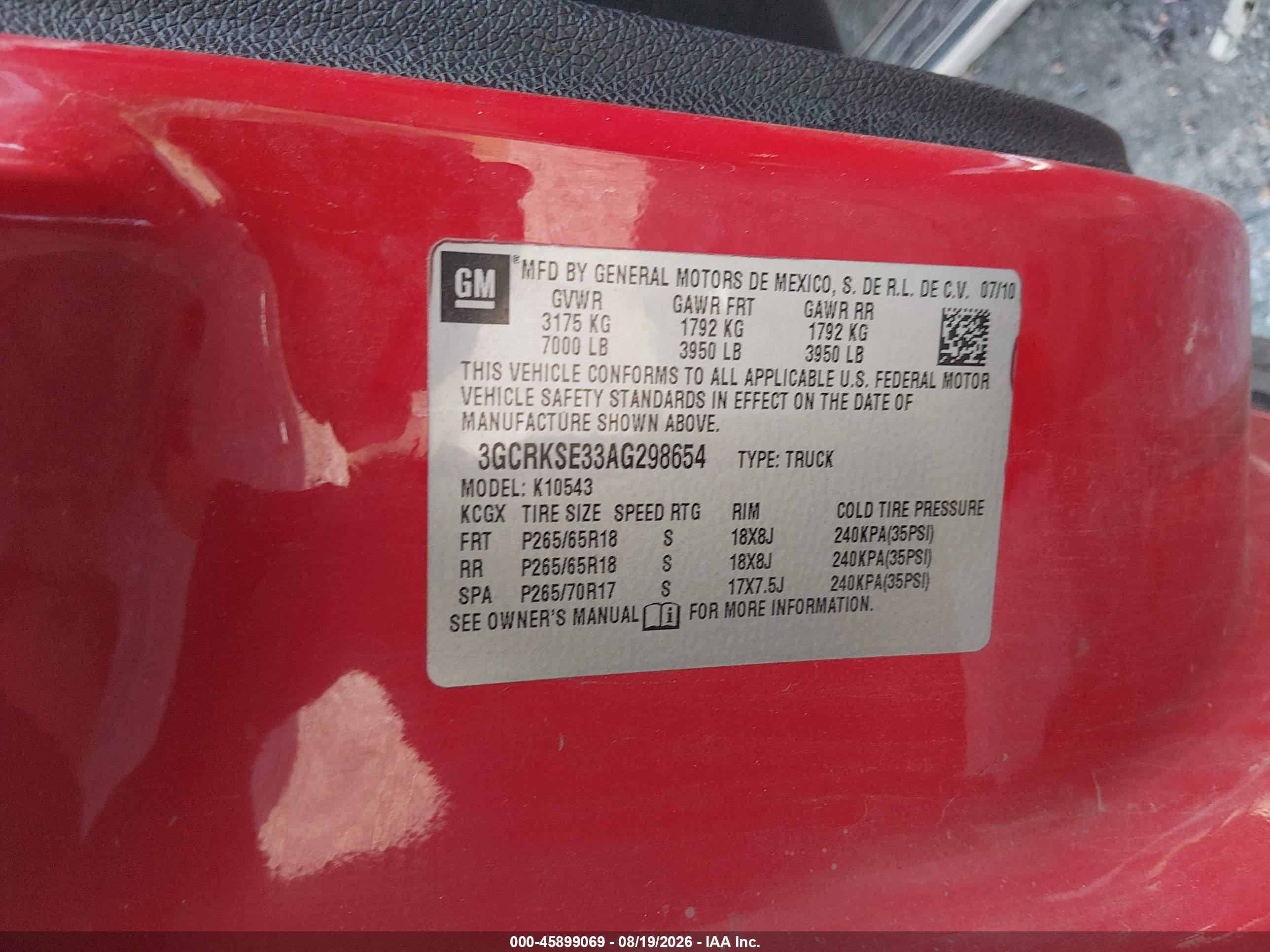 2010 Chevrolet Silverado 1500 Lt Красный vin: 3GCRKSE33AG298654