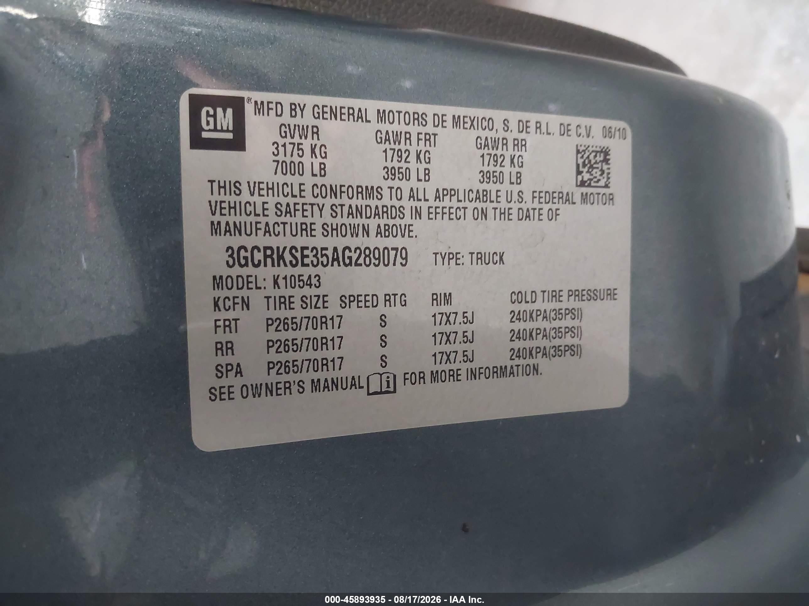 2010 Chevrolet Silverado 1500 Lt Blue vin: 3GCRKSE35AG289079