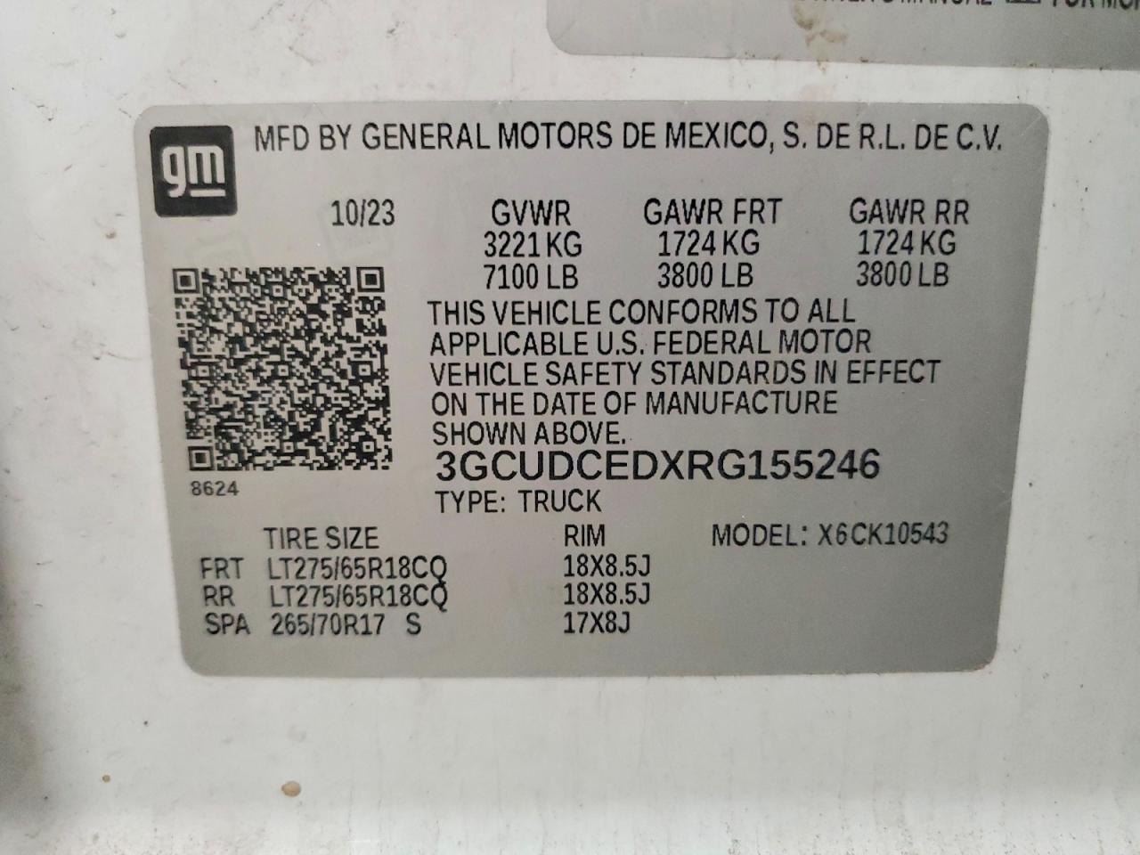 2024 Chevrolet Silverado K1500 Trail Boss Custom White vin: 3GCUDCEDXRG155246