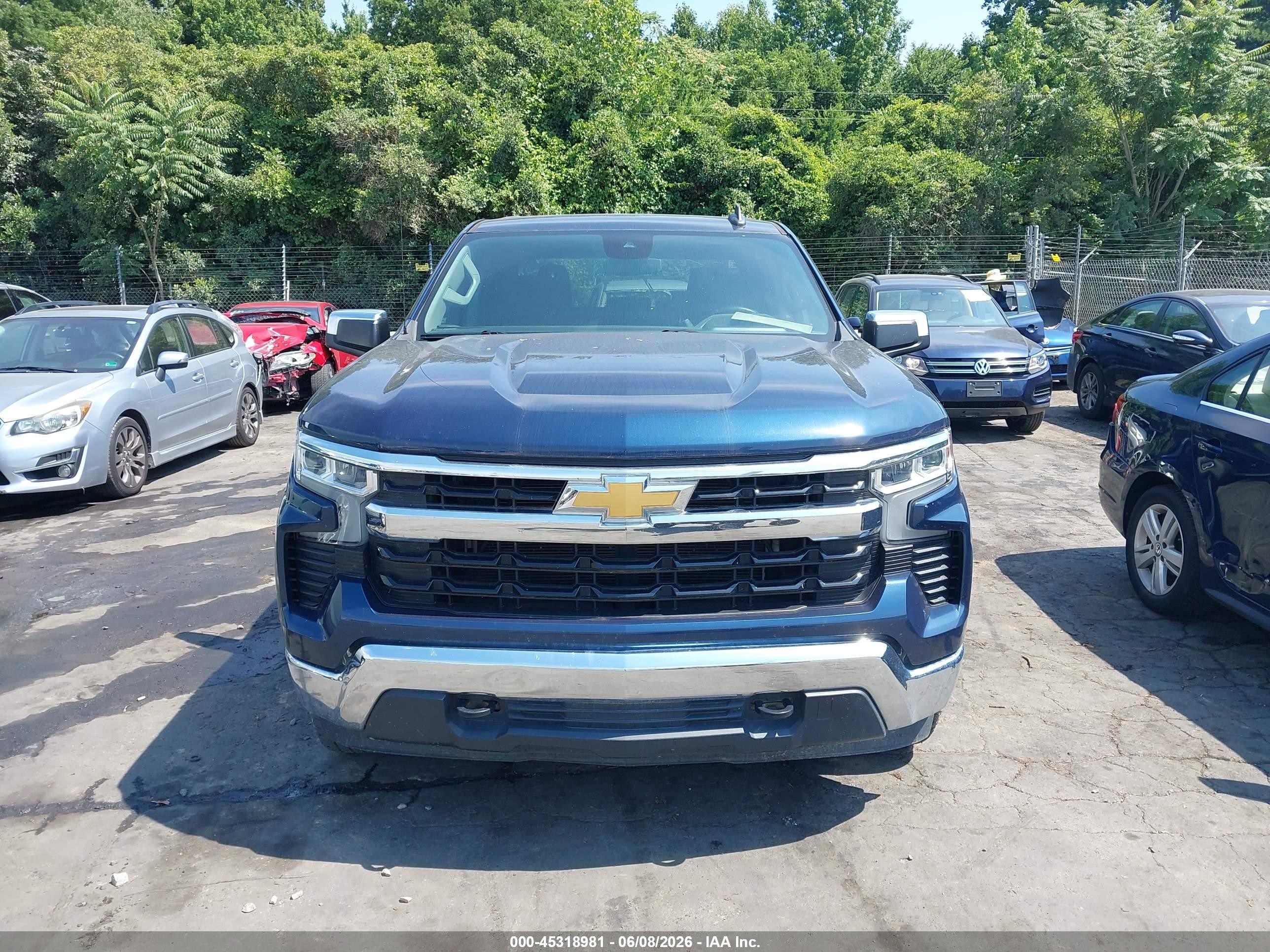 2023 Chevrolet Silverado 1500 4wd  Standard Bed Lt Blue vin: 3GCUDDEDXPG257097