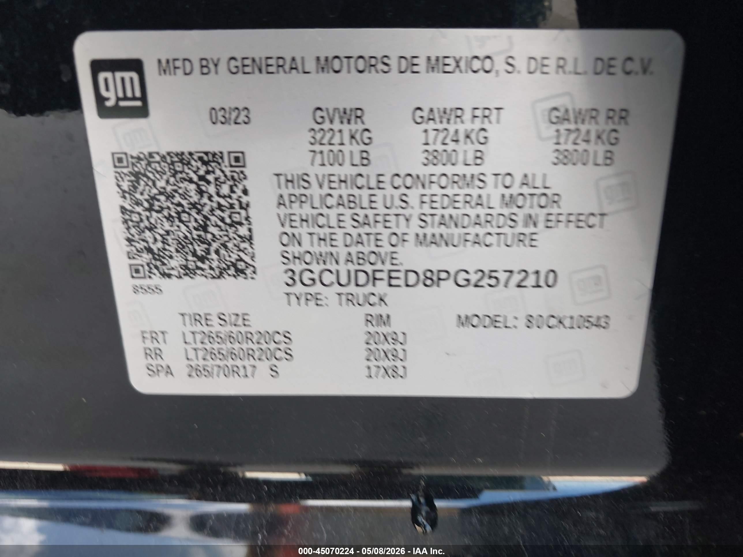 2023 Chevrolet Silverado 1500 4wd  Short Bed Lt Trail Boss Черный vin: 3GCUDFED8PG257210