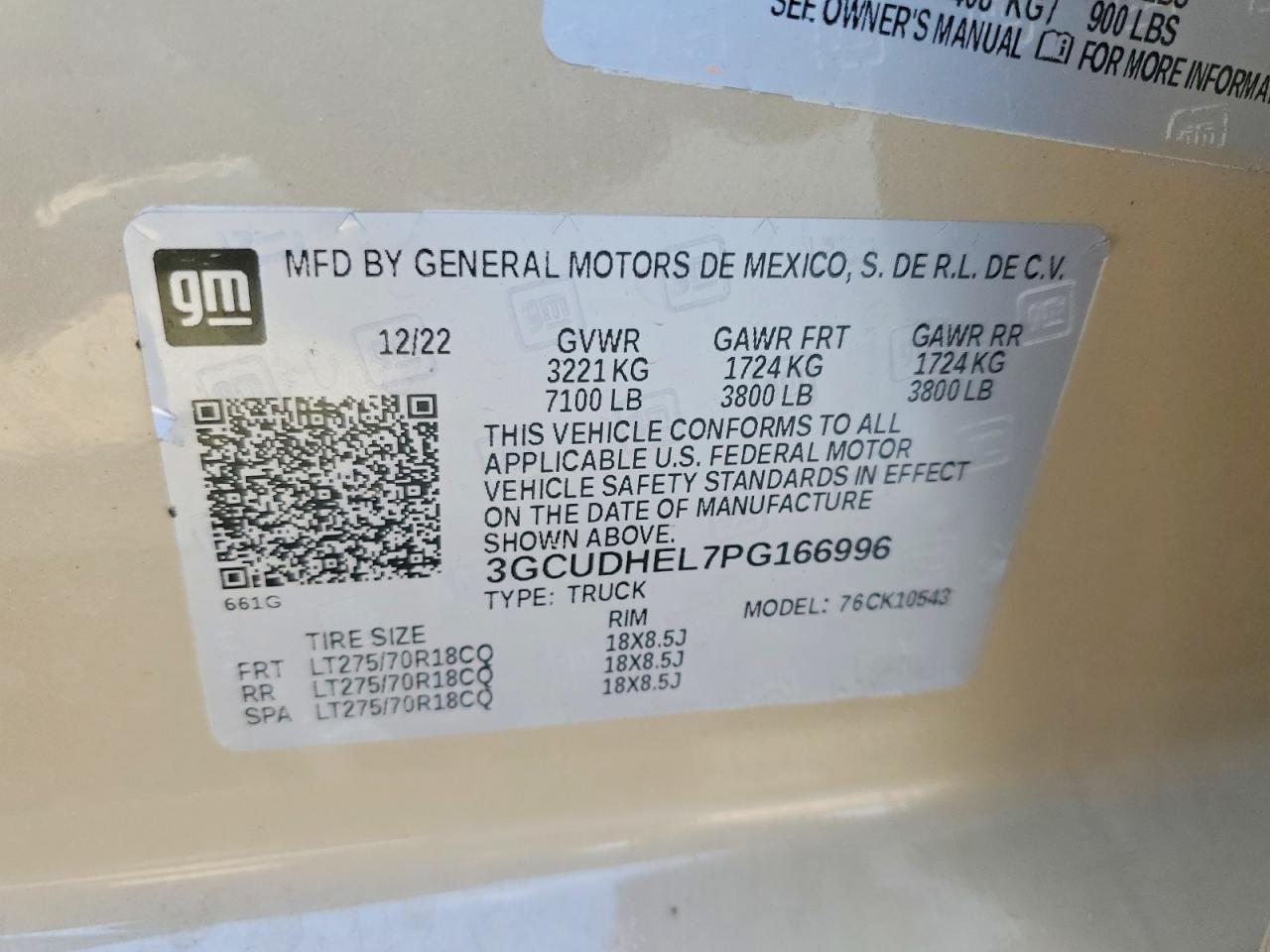 2023 Chevrolet Silverado K1500 Zr2 Tan vin: 3GCUDHEL7PG166996