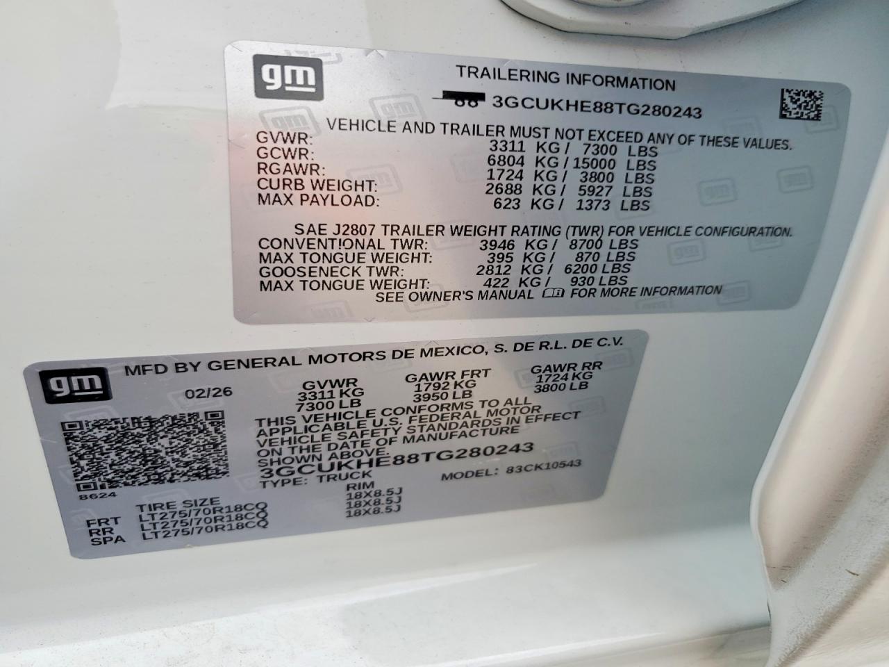 2026 Chevrolet Silverado K1500 Zr2 White vin: 3GCUKHE88TG280243