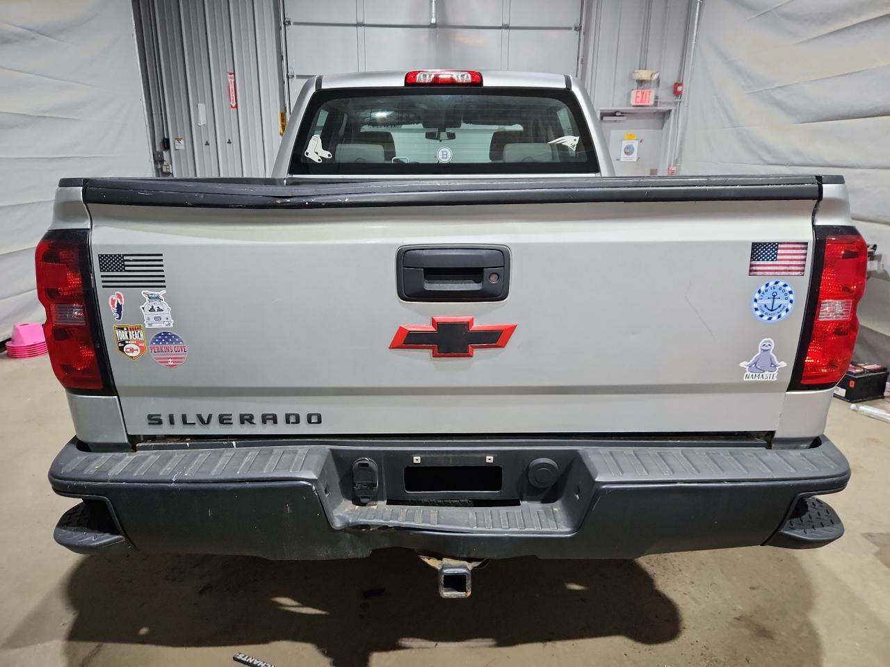 2014 Chevrolet Silverado K1500 Silver vin: 3GCUKPEC5EG346507 Damage: Tailgate, Dent(S) W/ Paint Dmg, > 12 Inches