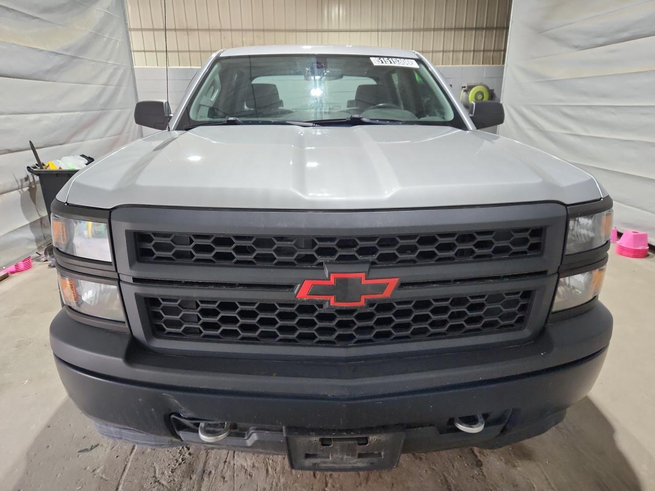 2014 Chevrolet Silverado K1500 Silver vin: 3GCUKPEC5EG346507 Damage: Front Metal Bumper Painted, Dent(S) W/ Paint Dmg, 5 To 6 Inches