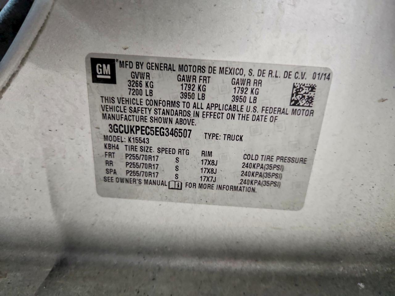 2014 Chevrolet Silverado K1500 Silver vin: 3GCUKPEC5EG346507