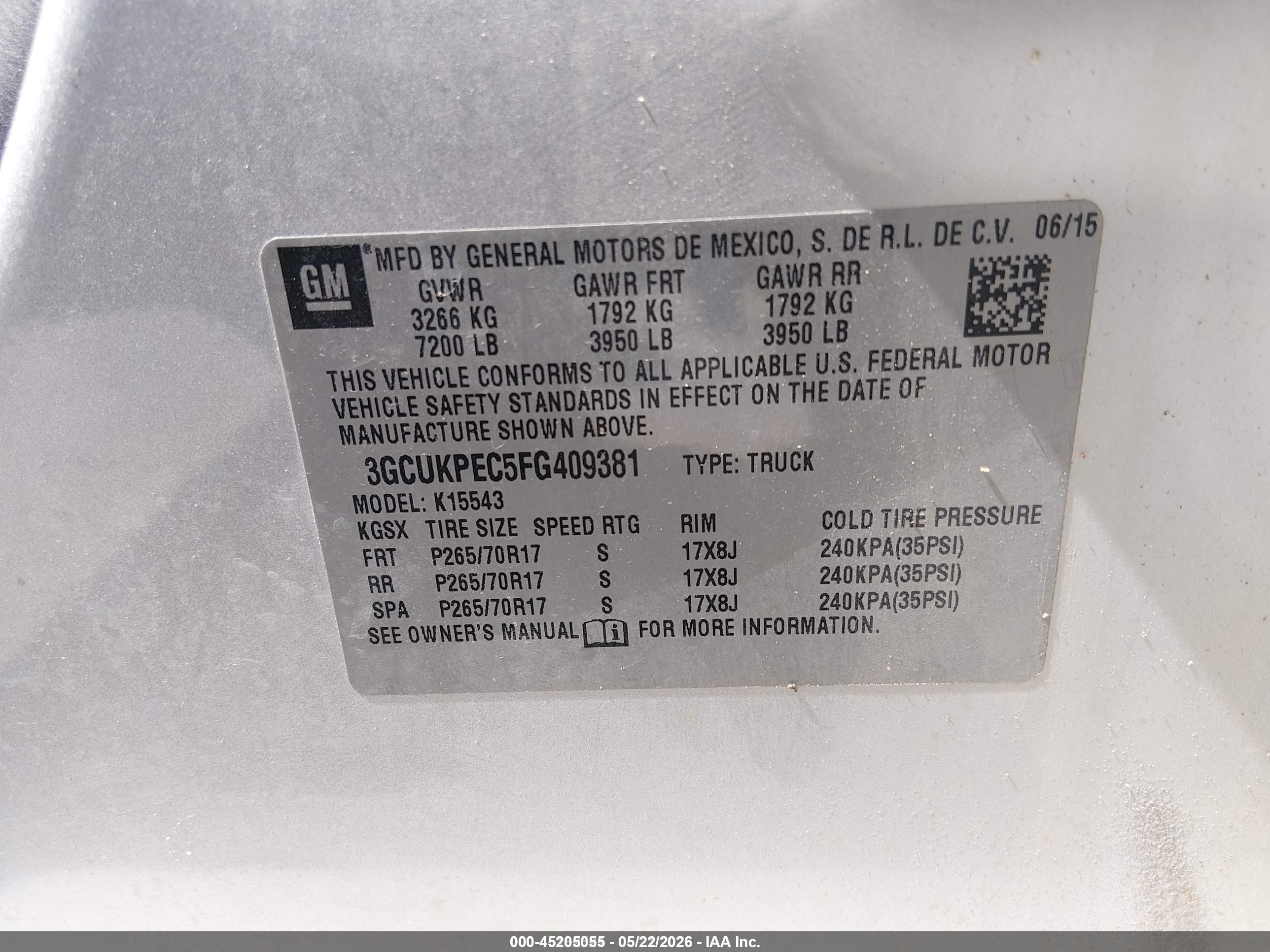 2015 Chevrolet Silverado 1500 Wt Silver vin: 3GCUKPEC5FG409381