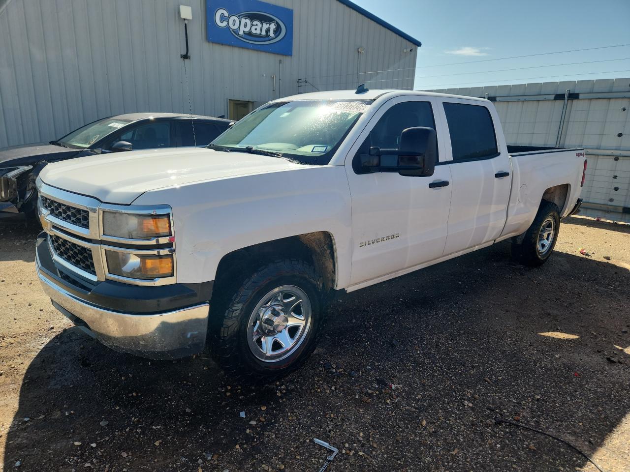 2014 Chevrolet Silverado K1500 White vin: 3GCUKPEC9EG423198 Damage: Left Front Fender, Dent(S) W/ Paint Dmg, 6 To 7 Inches