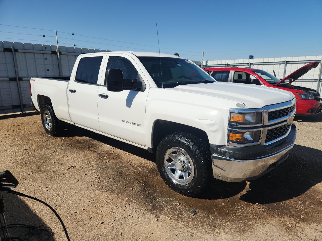 2014 Chevrolet Silverado K1500 White vin: 3GCUKPEC9EG423198 Damage: Right Front Fender, Dent(S) W/ Paint Dmg, > 12 Inches