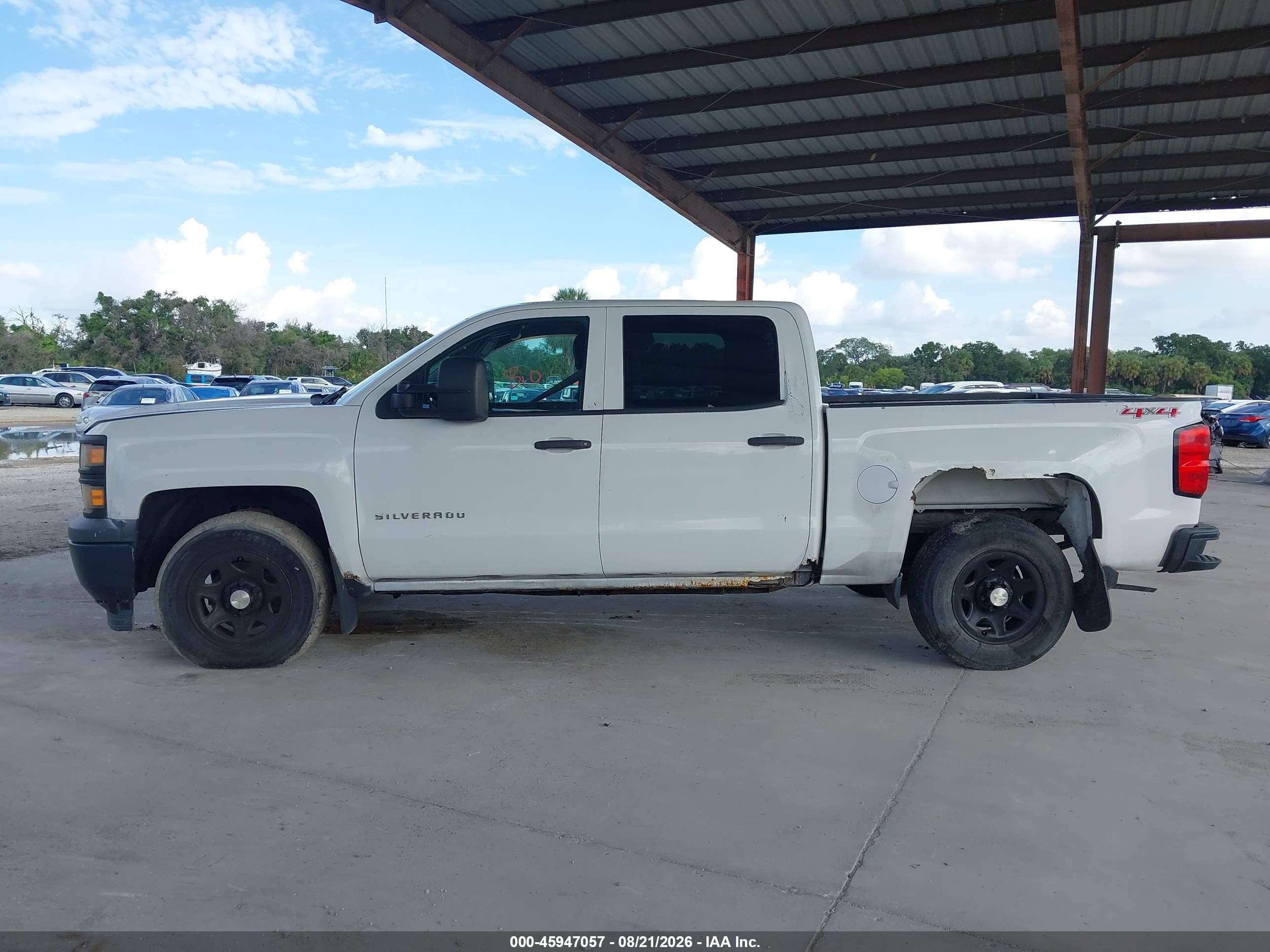 2014 Chevrolet Silverado 1500 Work Truck White vin: 3GCUKPEH6EG193714