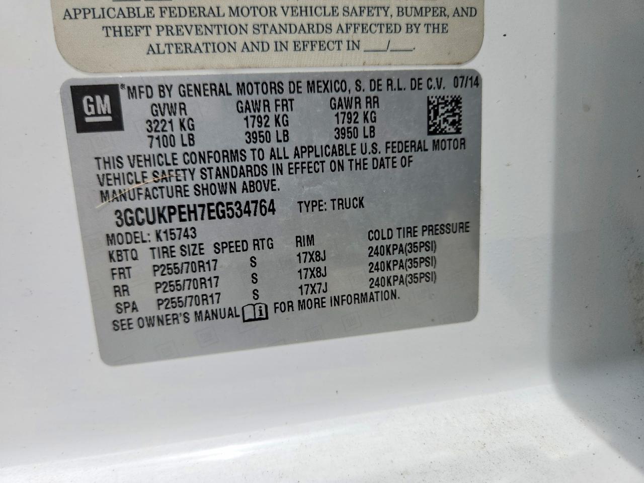2014 Chevrolet Silverado K1500 Серебряный vin: 3GCUKPEH7EG534764